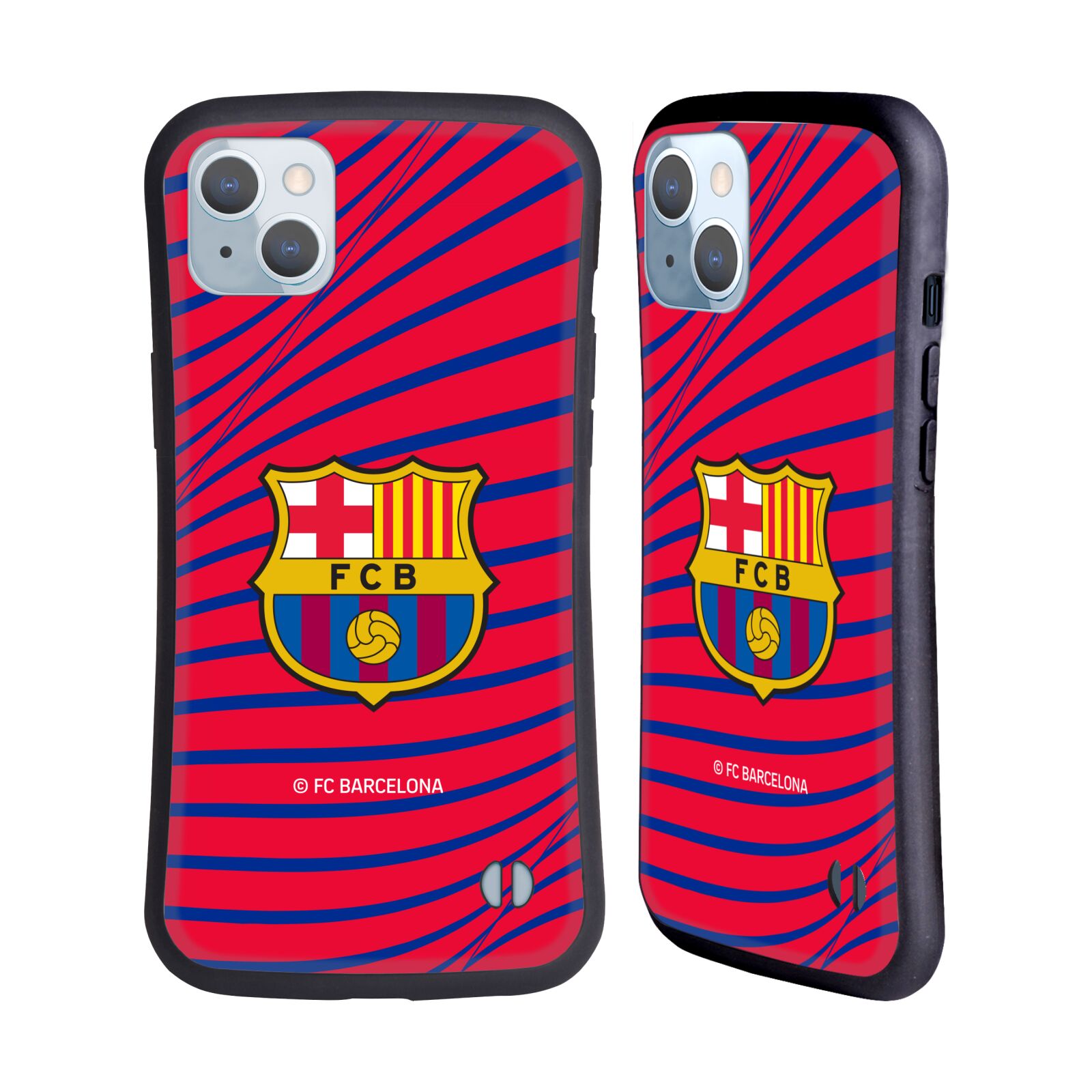 Odolný zadní obal pro mobil Apple iPhone 14 PLUS - HEAD CASE - FC Barcelona - Červená textura velký znak