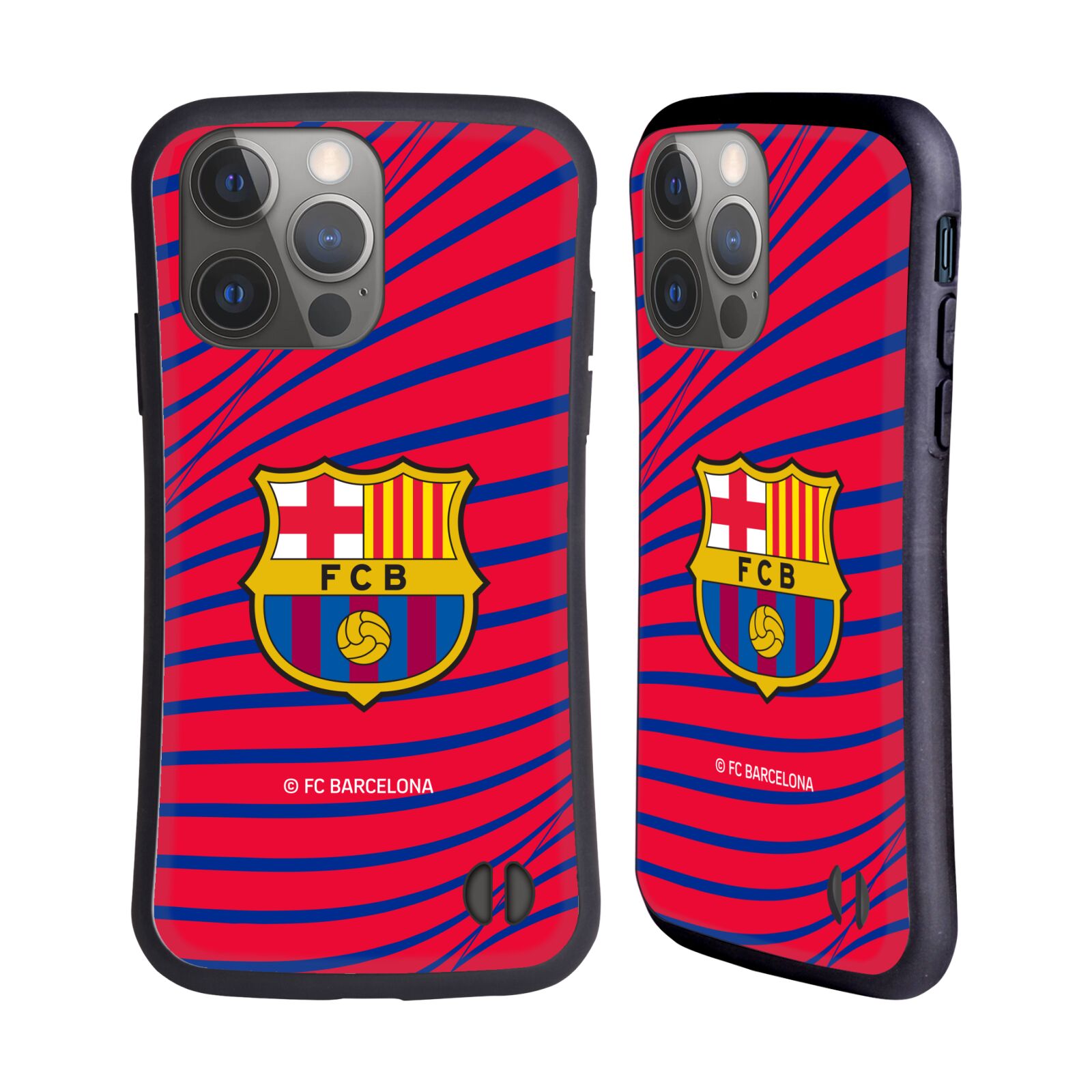 Odolný zadní obal pro mobil Apple iPhone 14 PRO - HEAD CASE - FC Barcelona - Červená textura velký znak