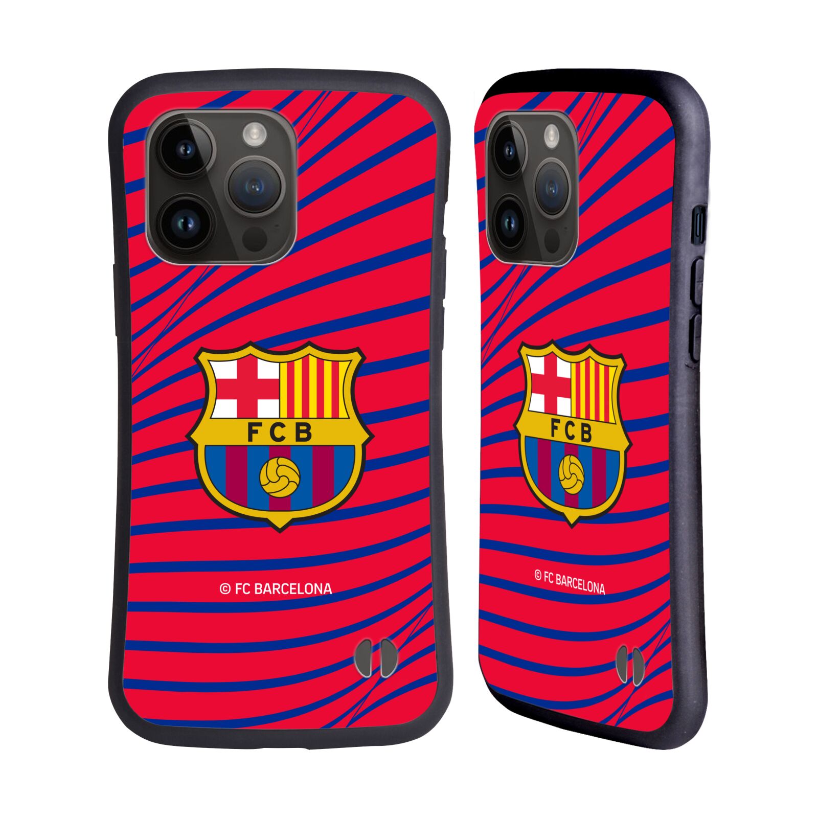 Odolný zadní obal pro mobil Apple iPhone 15 PRO MAX - HEAD CASE - FC Barcelona - Červená textura velký znak