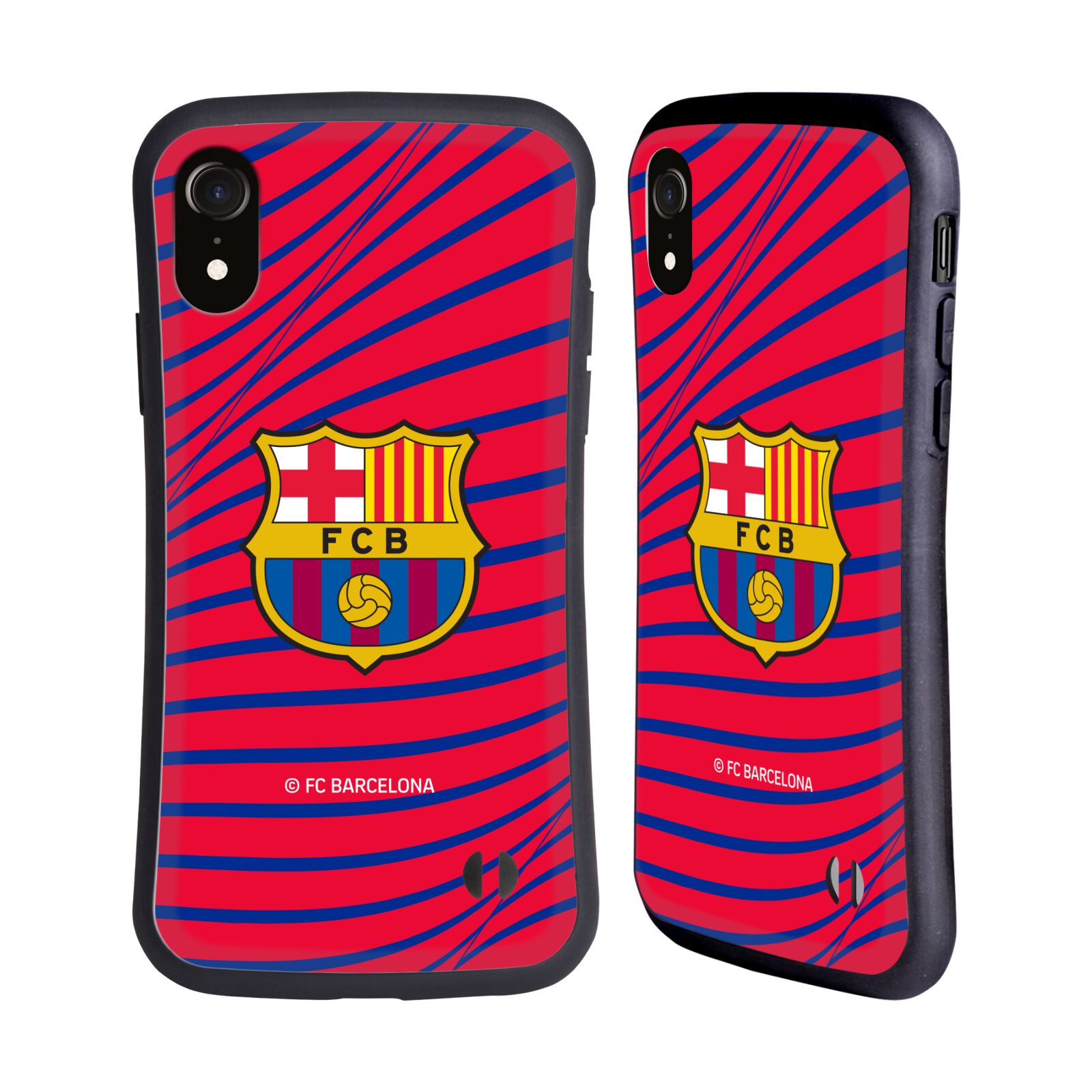Odolný zadní obal pro mobil Apple Iphone XR - HEAD CASE - FC Barcelona - Červená textura velký znak