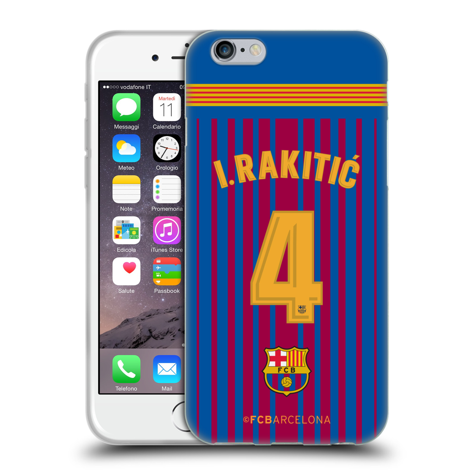 HEAD CASE silikonový obal na mobil Apple Iphone 6/6S Fotbalový klub FC BARCELONA domací dres I. Rakitic