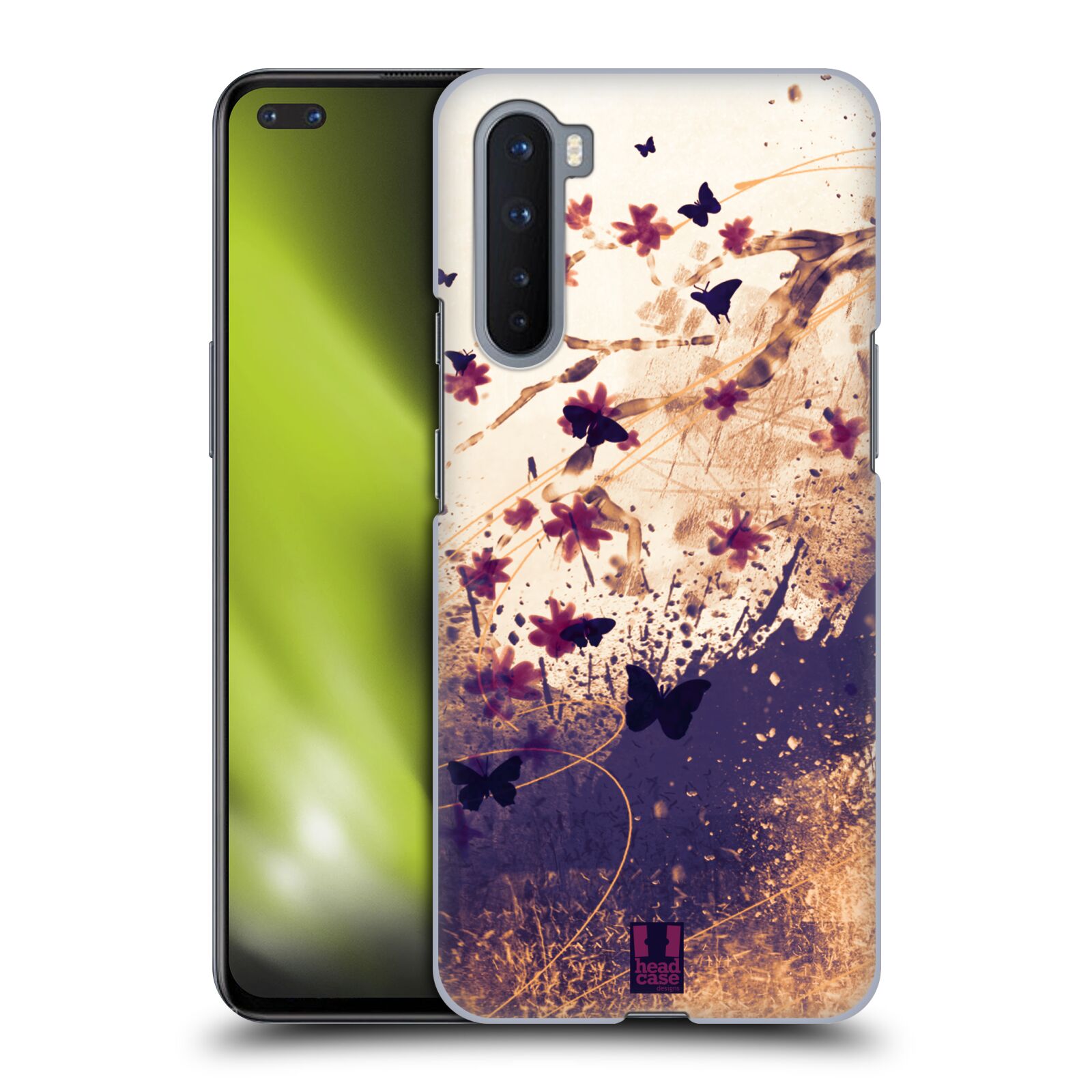 Zadní obal pro mobil OnePlus Nord - HEAD CASE - Barevné květy a motýlci