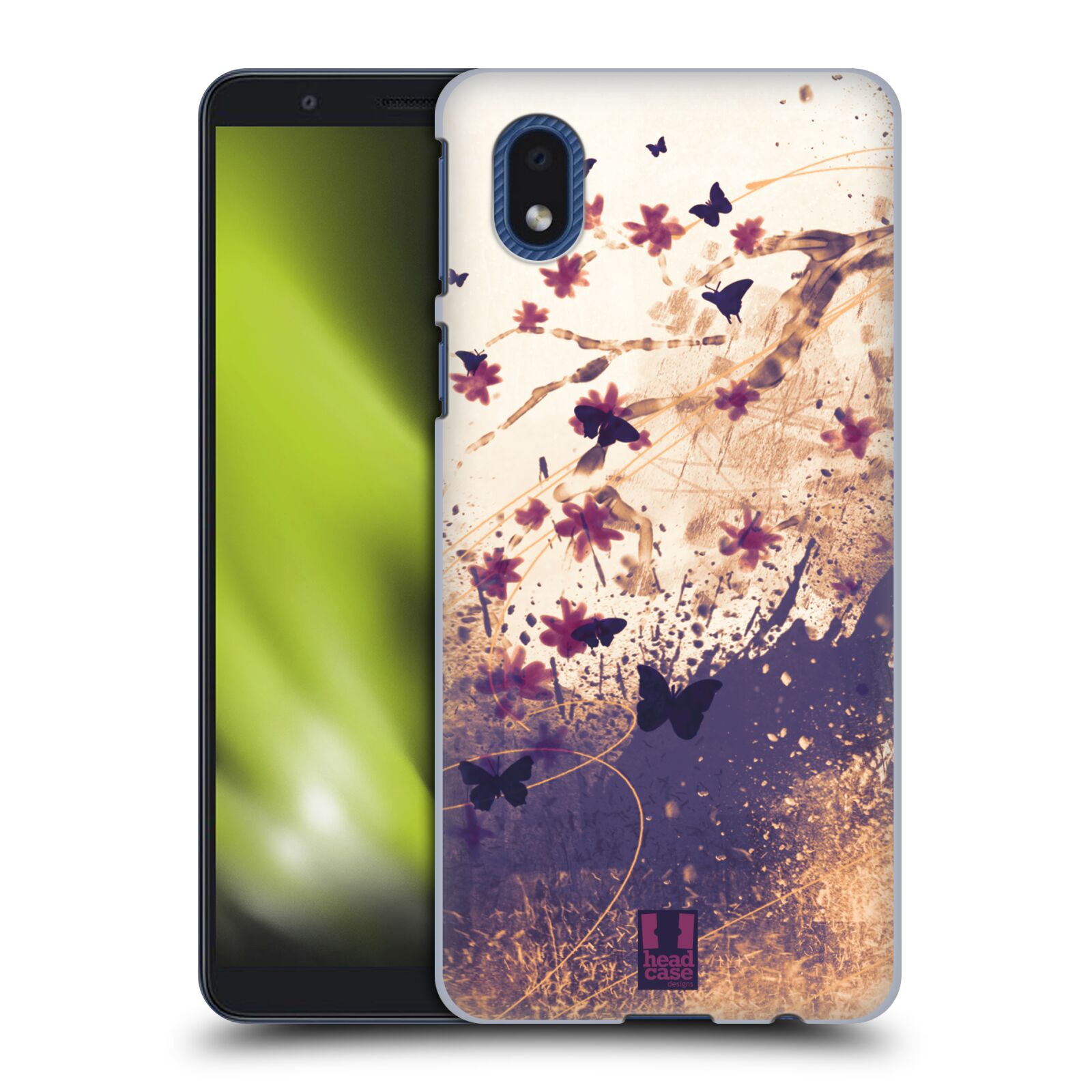 Zadní obal pro mobil Samsung Galaxy A01 CORE - HEAD CASE - Barevné květy a motýlci
