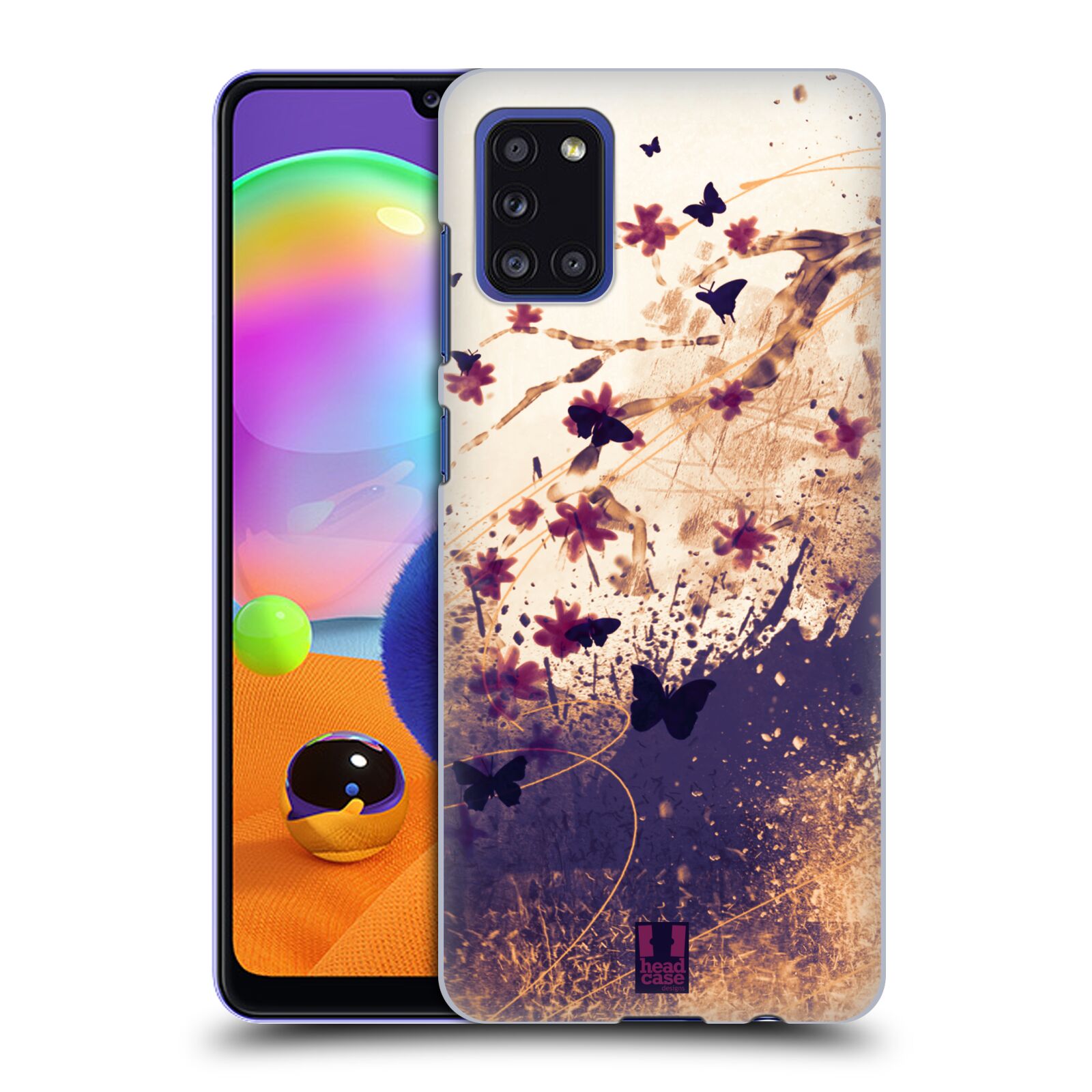 Zadní obal pro mobil Samsung Galaxy A31 - HEAD CASE - Barevné květy a motýlci