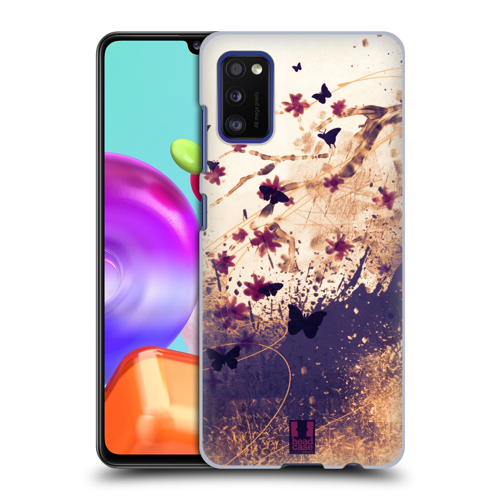 Zadní obal pro mobil Samsung Galaxy A41 - HEAD CASE - Barevné květy a motýlci