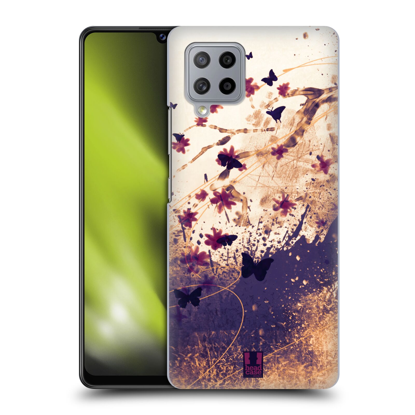 Zadní obal pro mobil Samsung Galaxy A42 5G - HEAD CASE - Barevné květy a motýlci