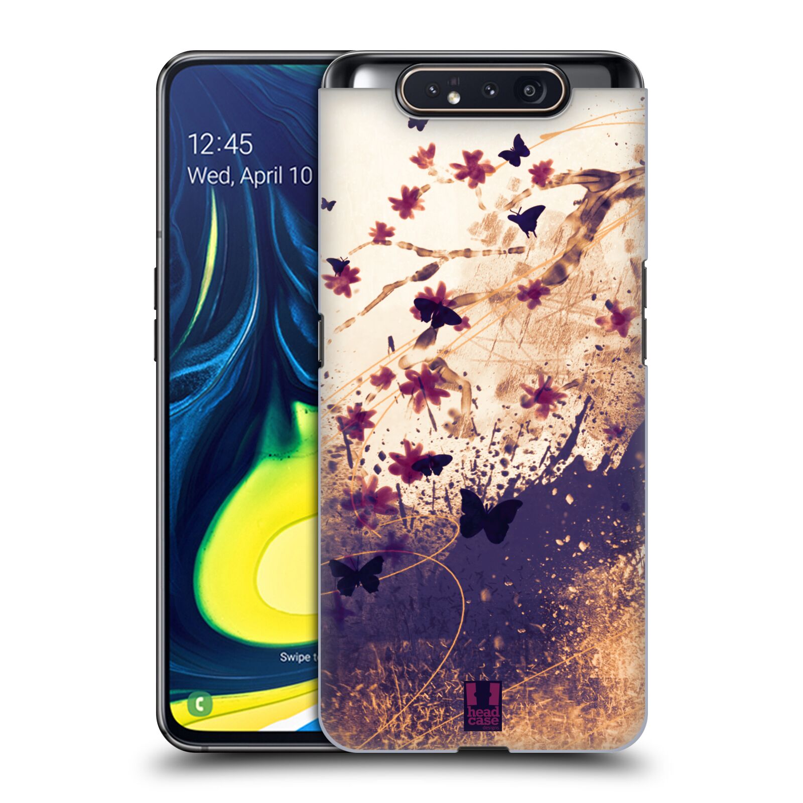 Zadní obal pro mobil Samsung Galaxy A80 - HEAD CASE - Barevné květy a motýlci