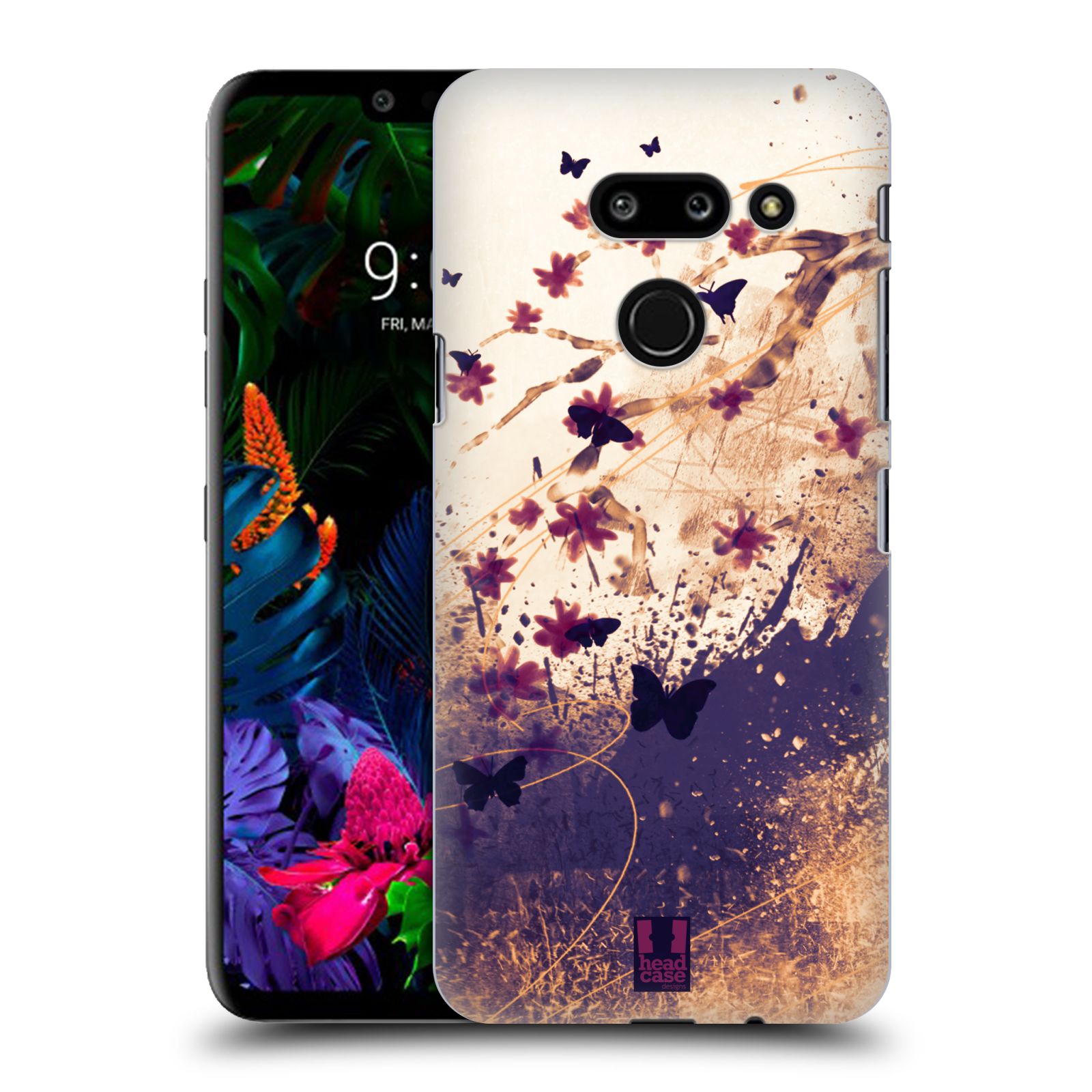 Zadní obal pro mobil LG G8 ThinQ - HEAD CASE - Barevné květy a motýlci