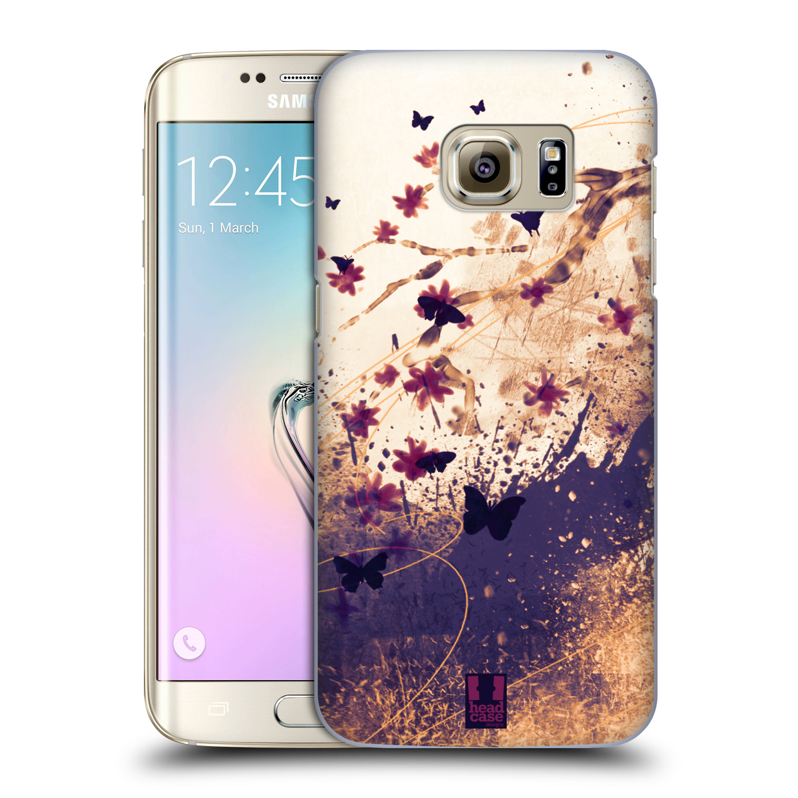 Zadní obal pro mobil Samsung Galaxy S7 EDGE - HEAD CASE - Barevné květy a motýlci