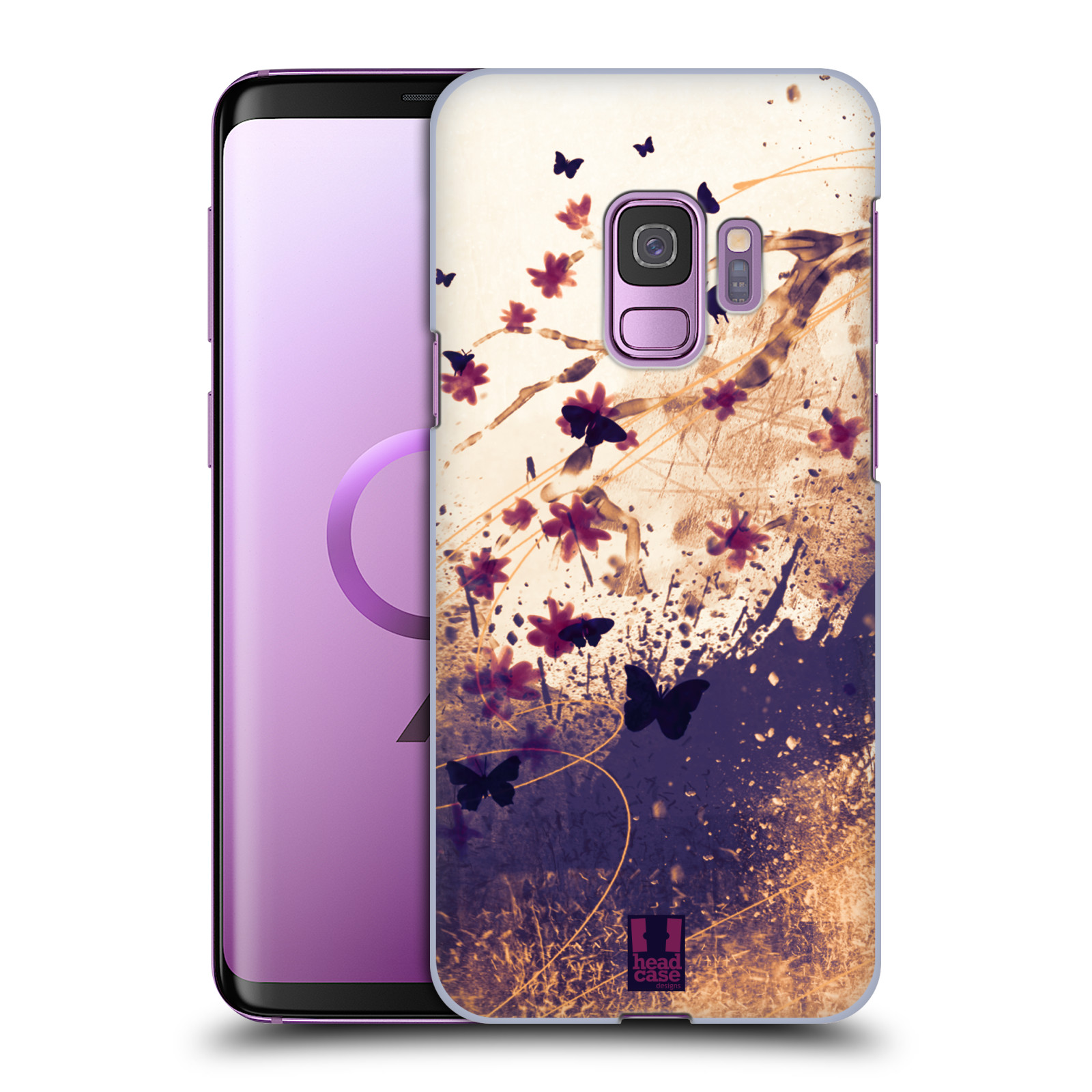Zadní obal pro mobil Samsung Galaxy S9 - HEAD CASE - Barevné květy a motýlci