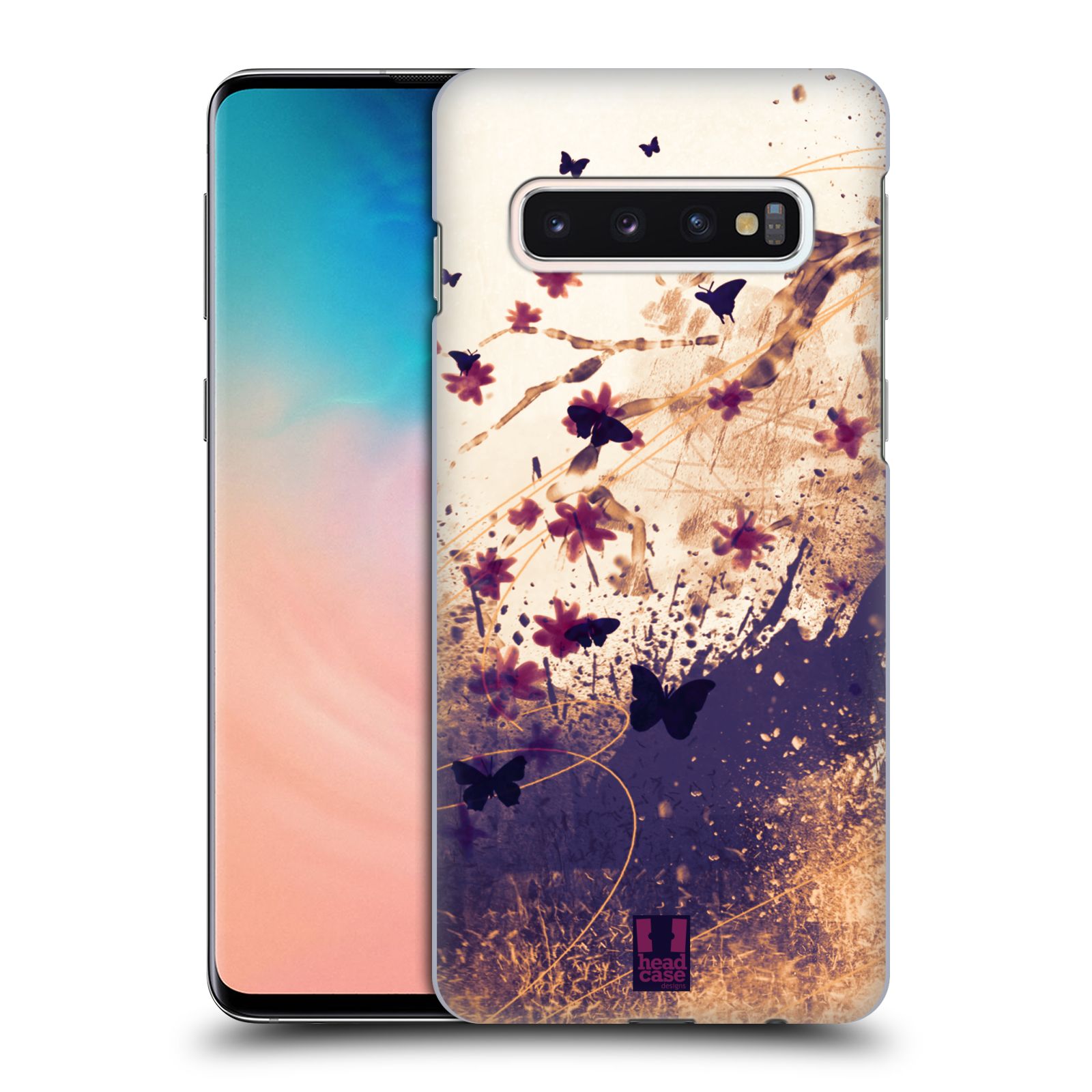 Zadní obal pro mobil Samsung Galaxy S10 - HEAD CASE - Barevné květy a motýlci