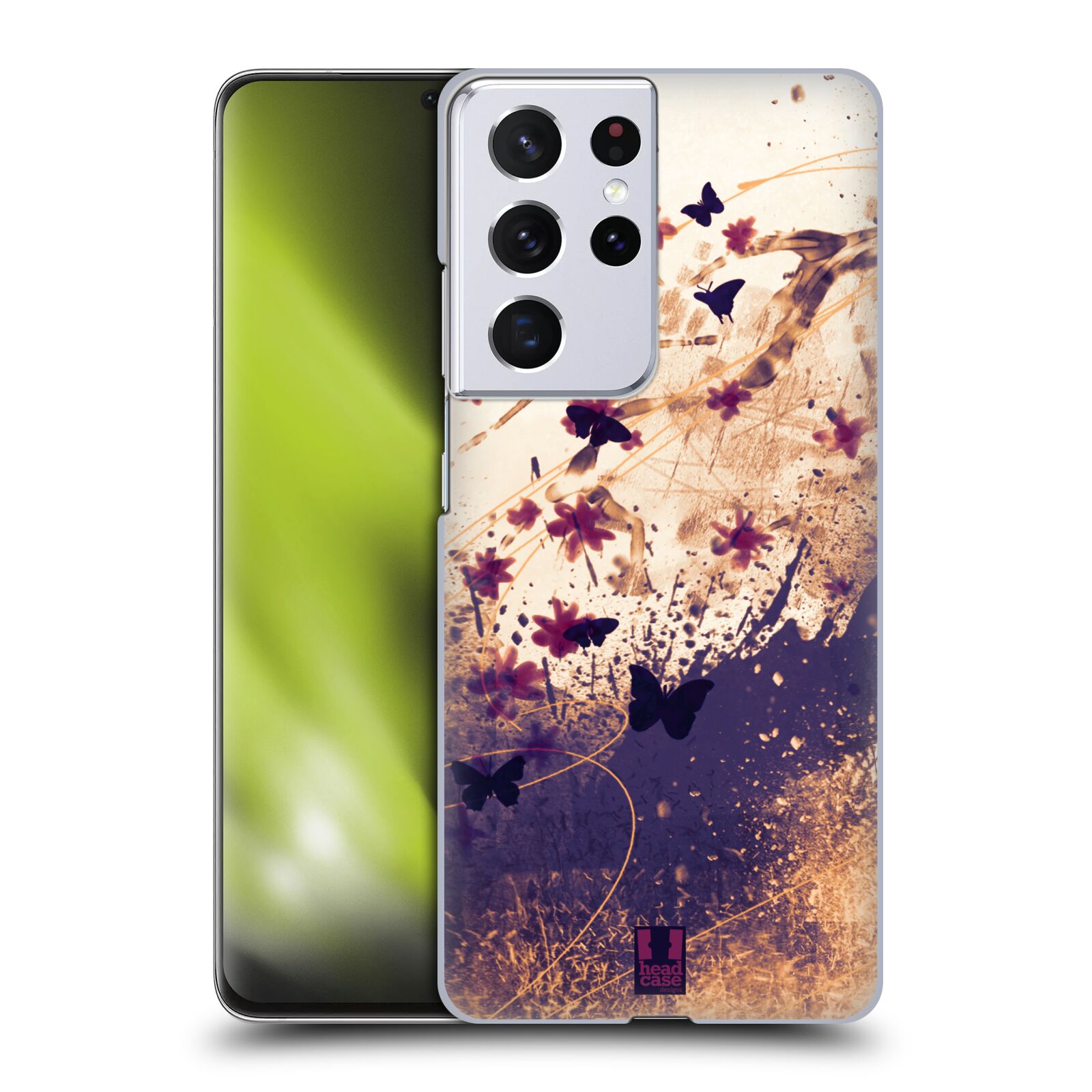 Zadní obal pro mobil Samsung Galaxy S21 ULTRA 5G - HEAD CASE - Barevné květy a motýlci