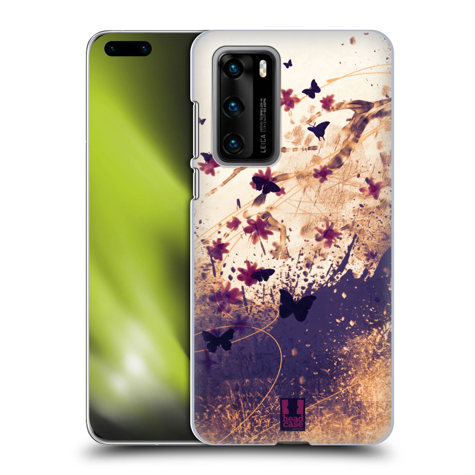 Zadní obal pro mobil Huawei P40 - HEAD CASE - Barevné květy a motýlci