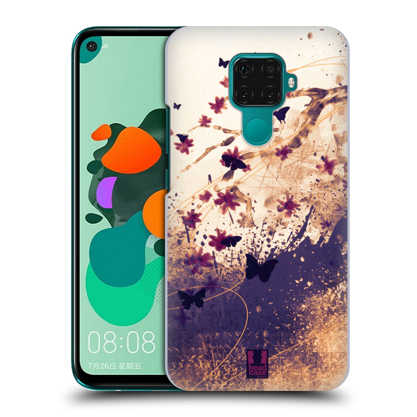 Zadní obal pro mobil Huawei Mate 30 LITE - HEAD CASE - Barevné květy a motýlci
