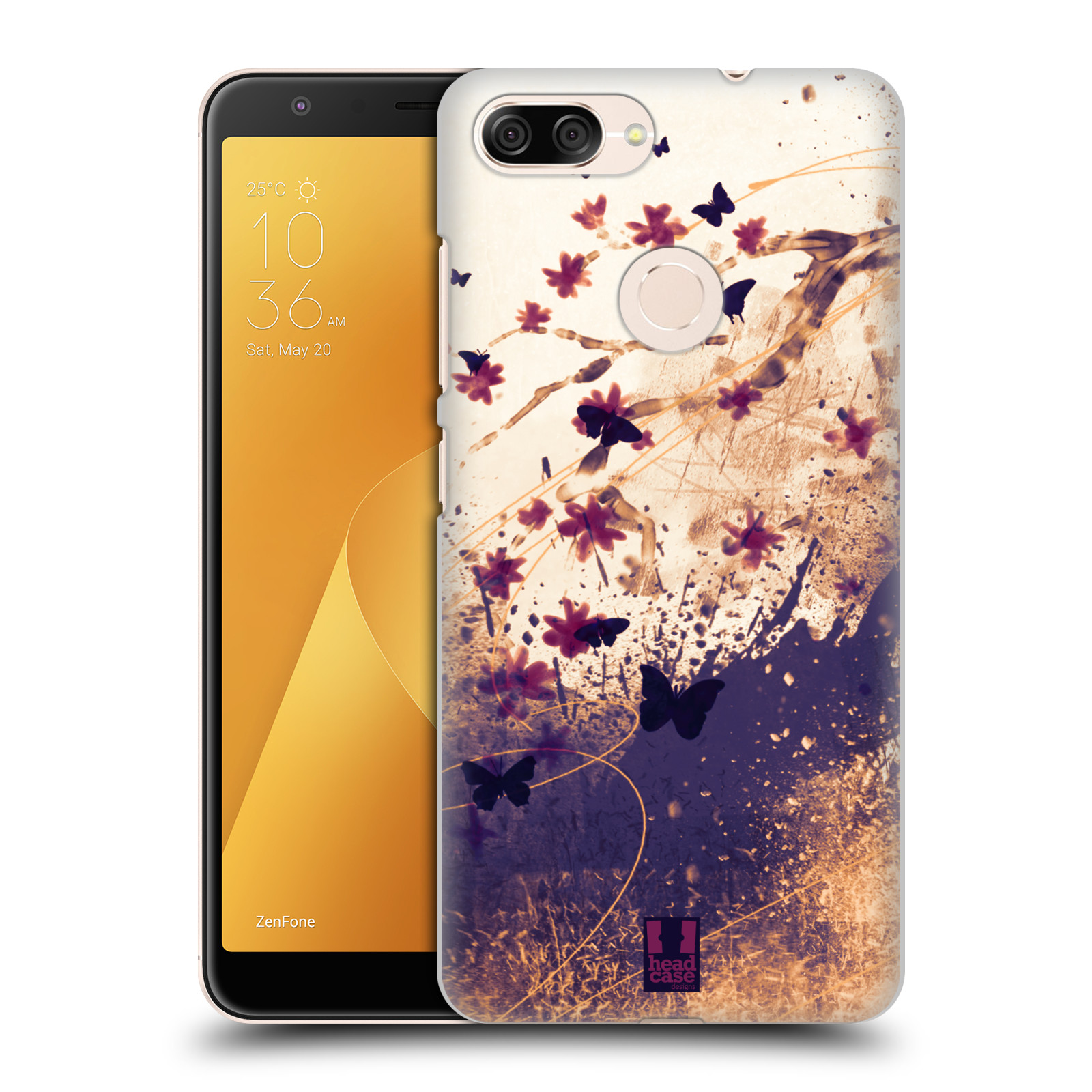 Zadní obal pro mobil Asus Zenfone Max Plus (M1) - HEAD CASE - Barevné květy a motýlci