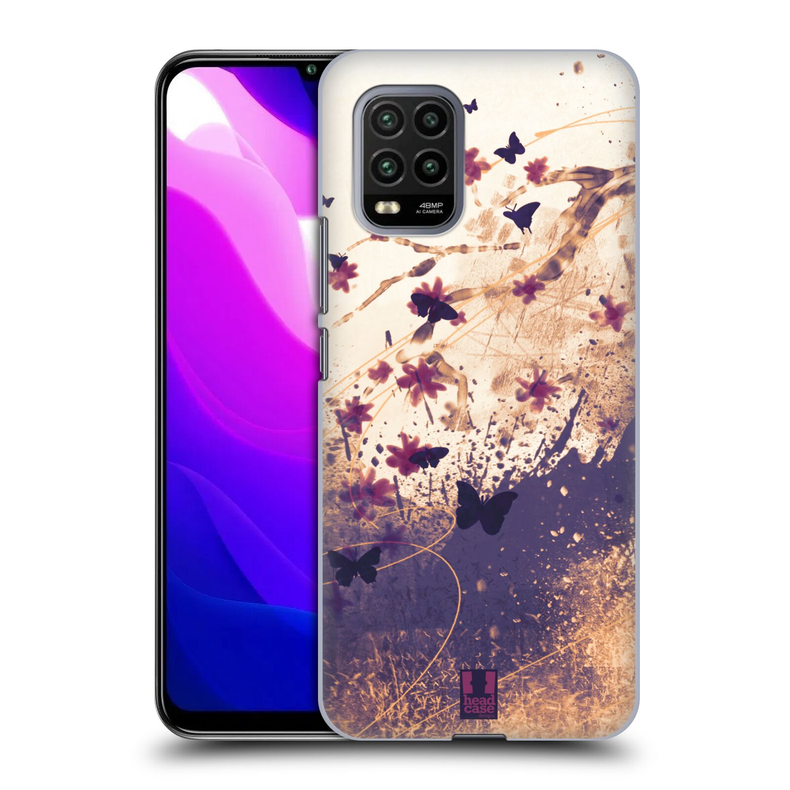 Zadní obal pro mobil Xiaomi Mi 10 LITE - HEAD CASE - Barevné květy a motýlci