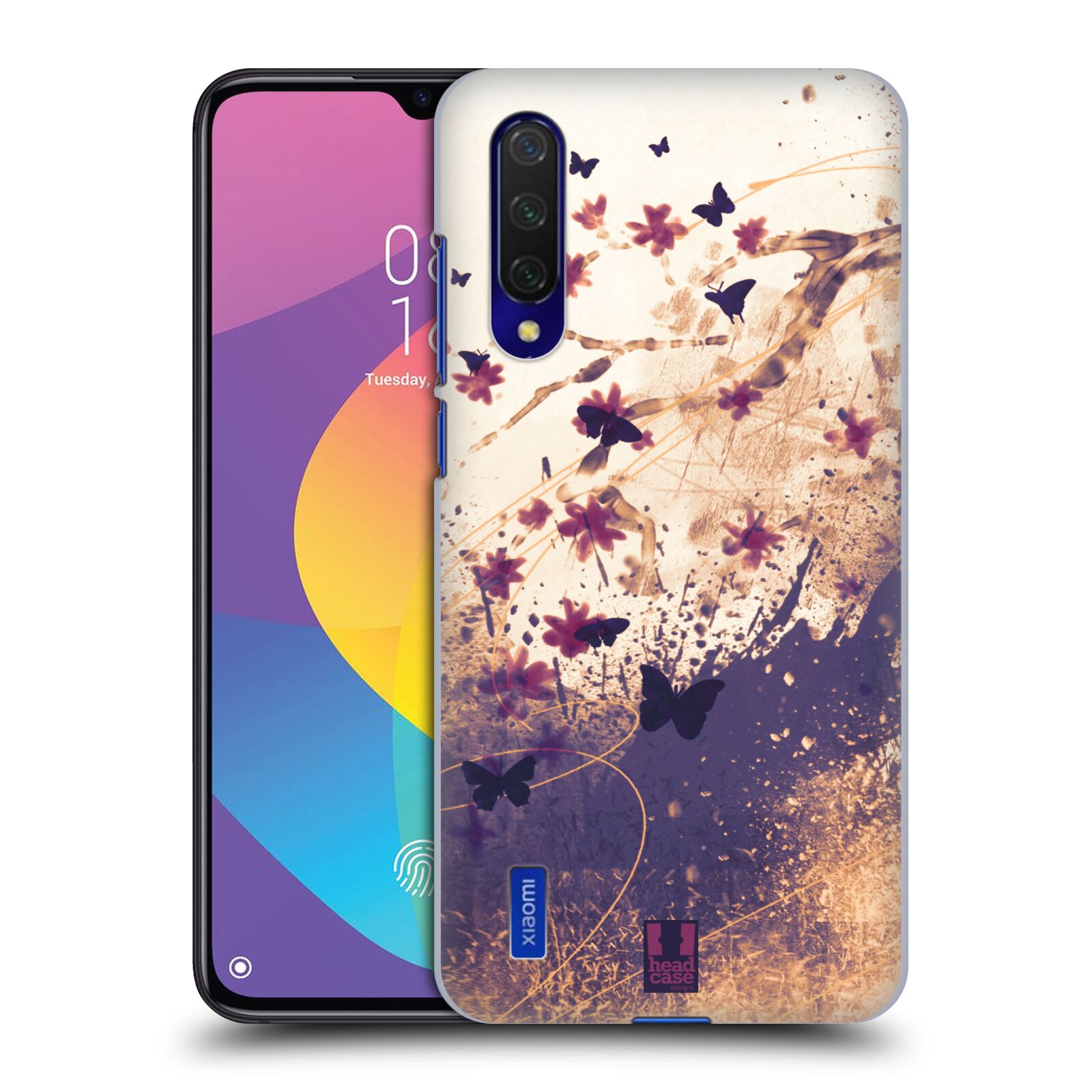 Zadní obal pro mobil Xiaomi Mi 9 LITE - HEAD CASE - Barevné květy a motýlci