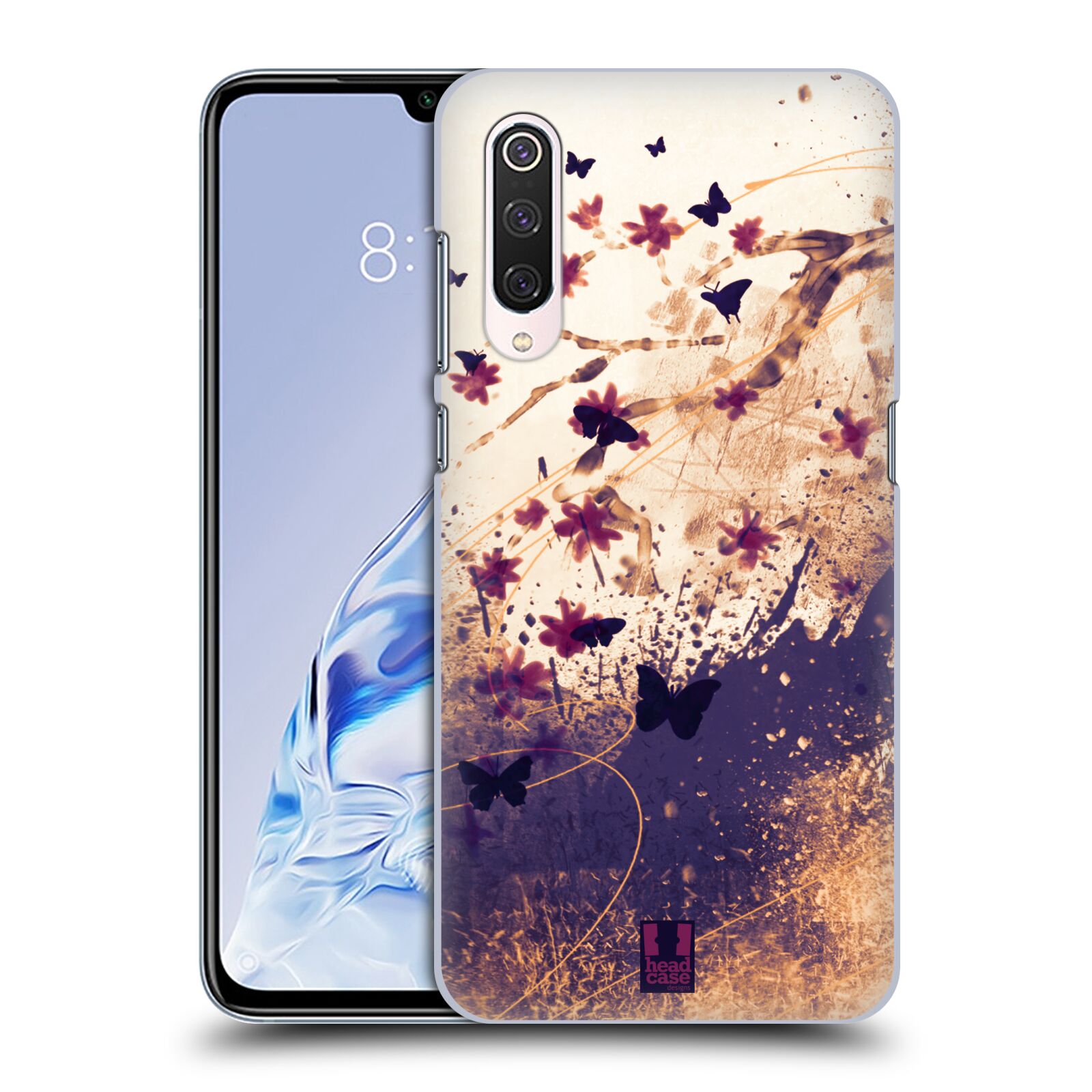 Zadní obal pro mobil Xiaomi Mi 9 PRO - HEAD CASE - Barevné květy a motýlci