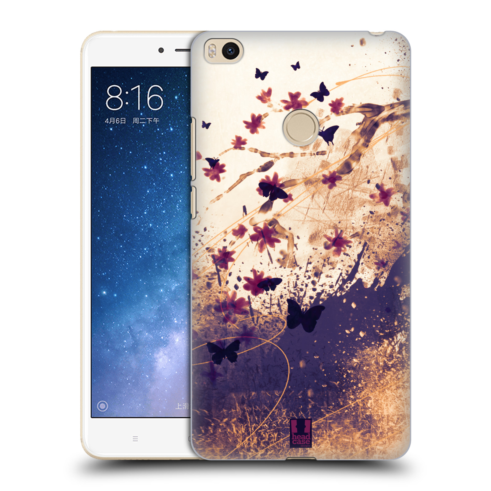 Zadní obal pro mobil Xiaomi Mi Max 2 - HEAD CASE - Barevné květy a motýlci