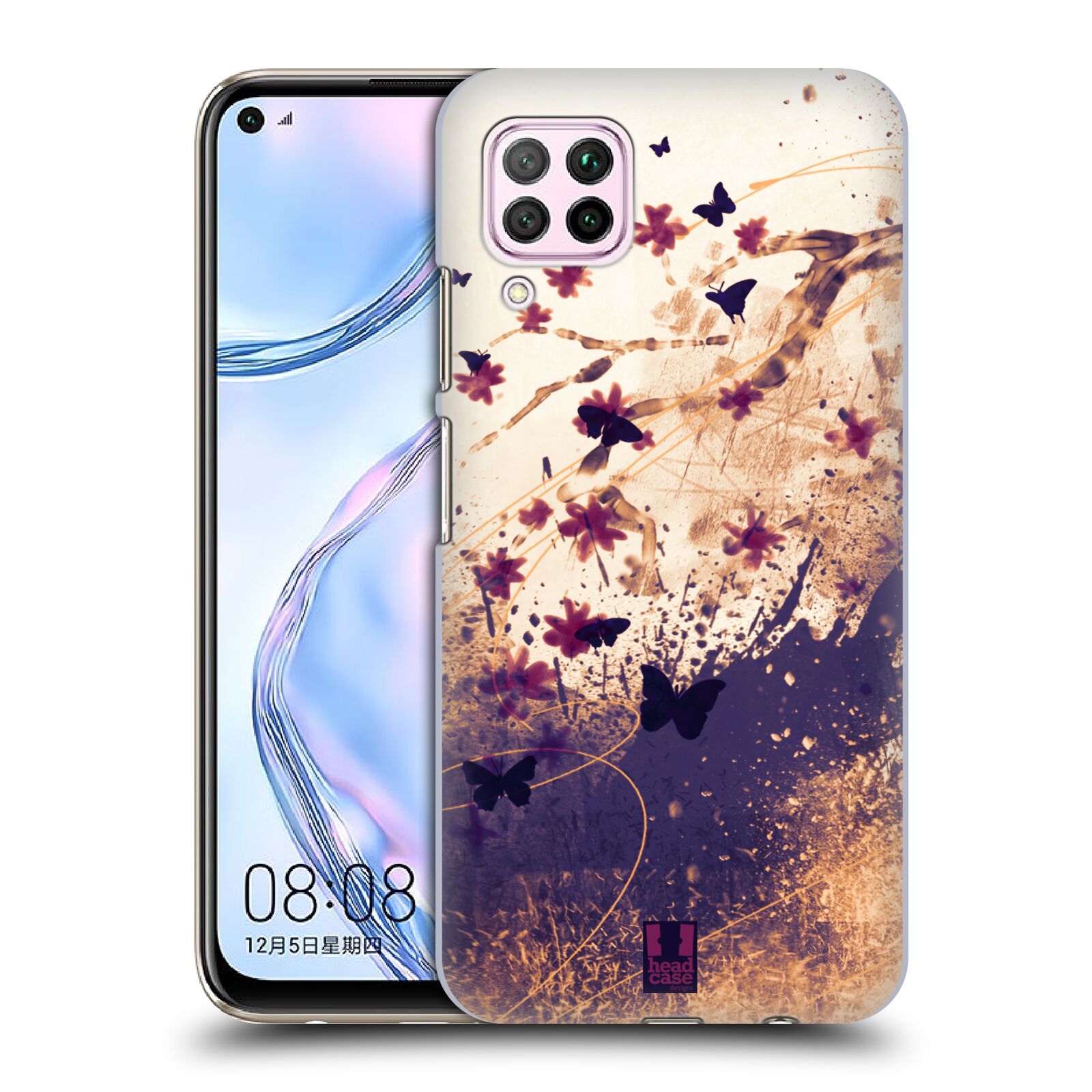 Zadní obal pro mobil Huawei P40 LITE - HEAD CASE - Barevné květy a motýlci