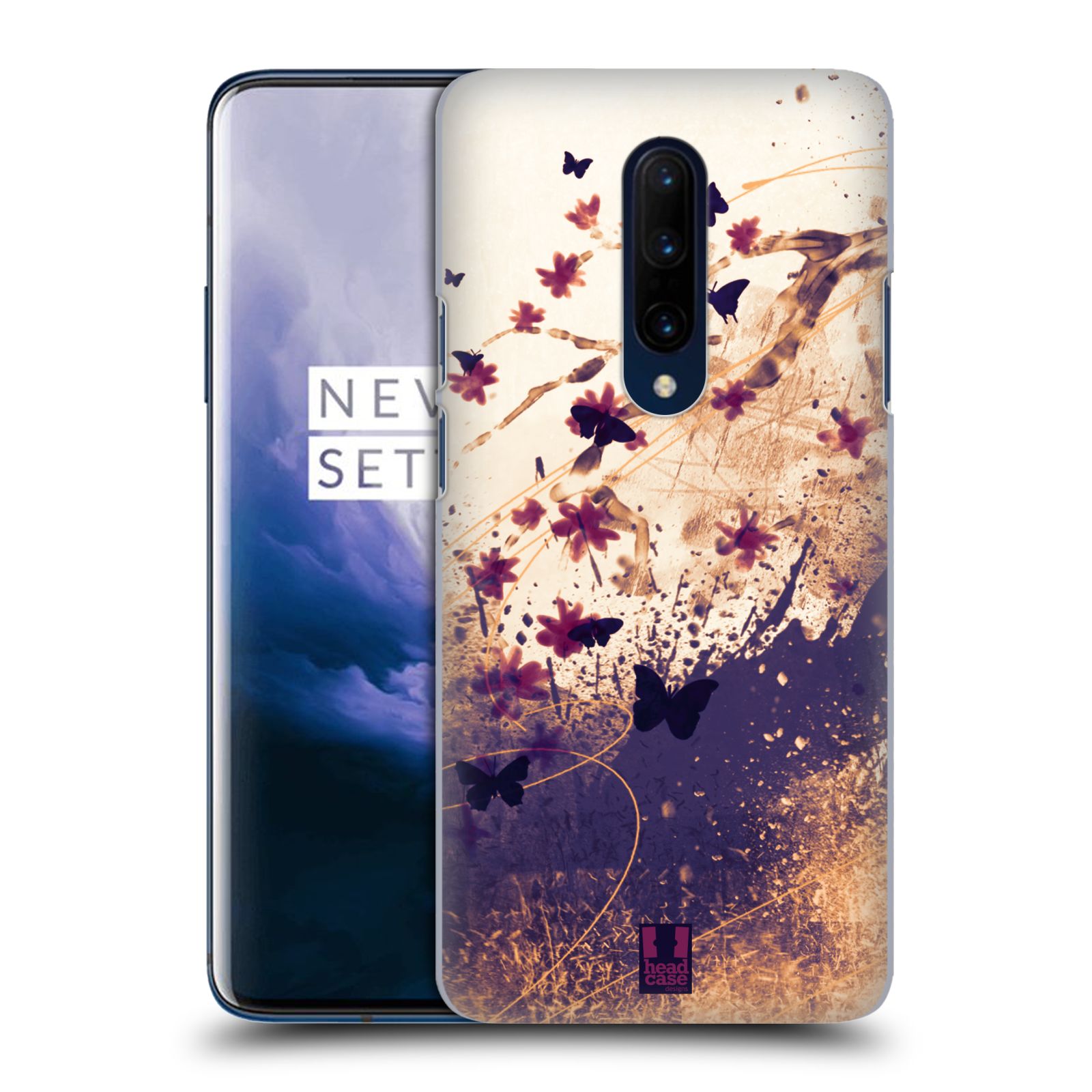 Zadní obal pro mobil OnePlus 7 PRO - HEAD CASE - Barevné květy a motýlci