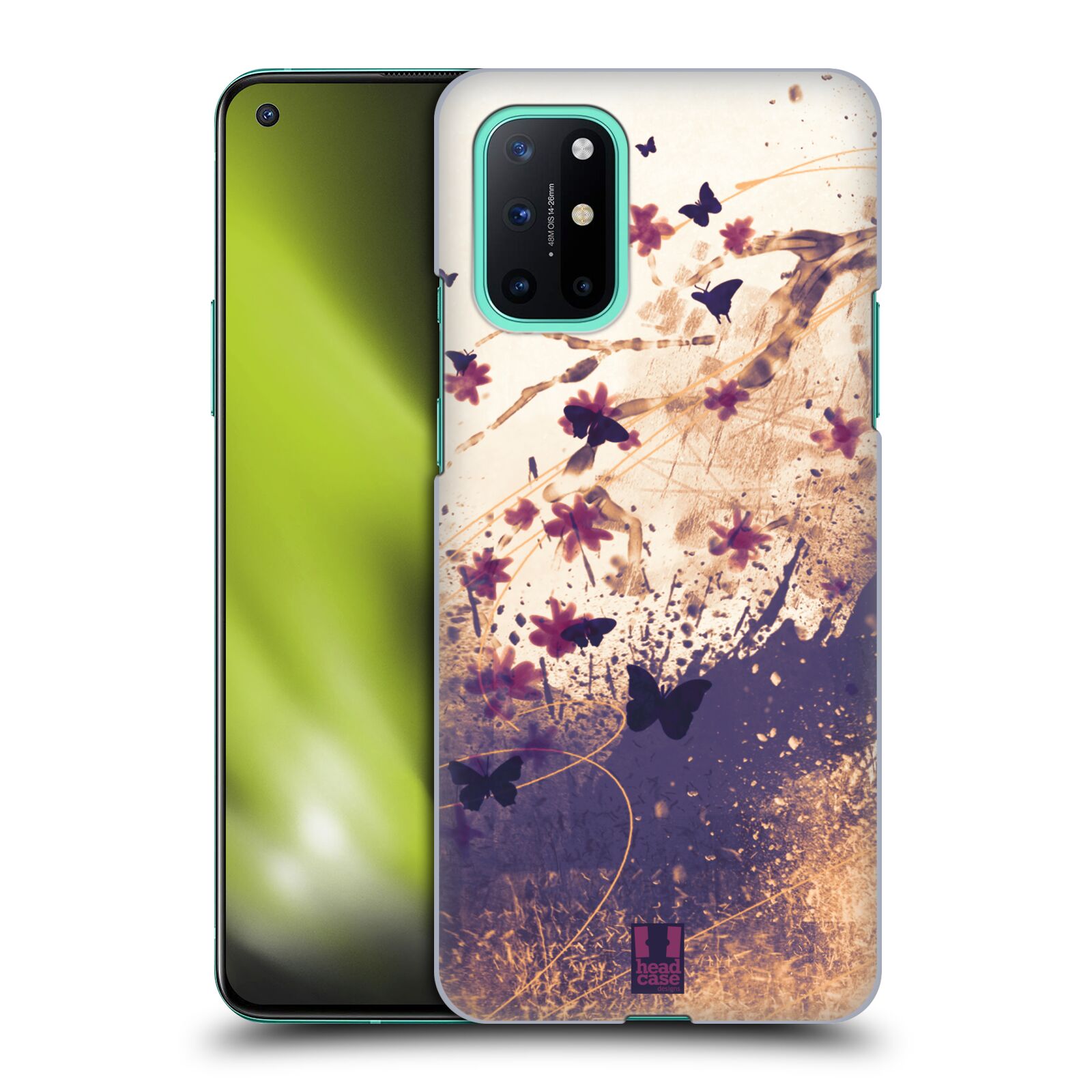 Zadní obal pro mobil OnePlus 8T - HEAD CASE - Barevné květy a motýlci
