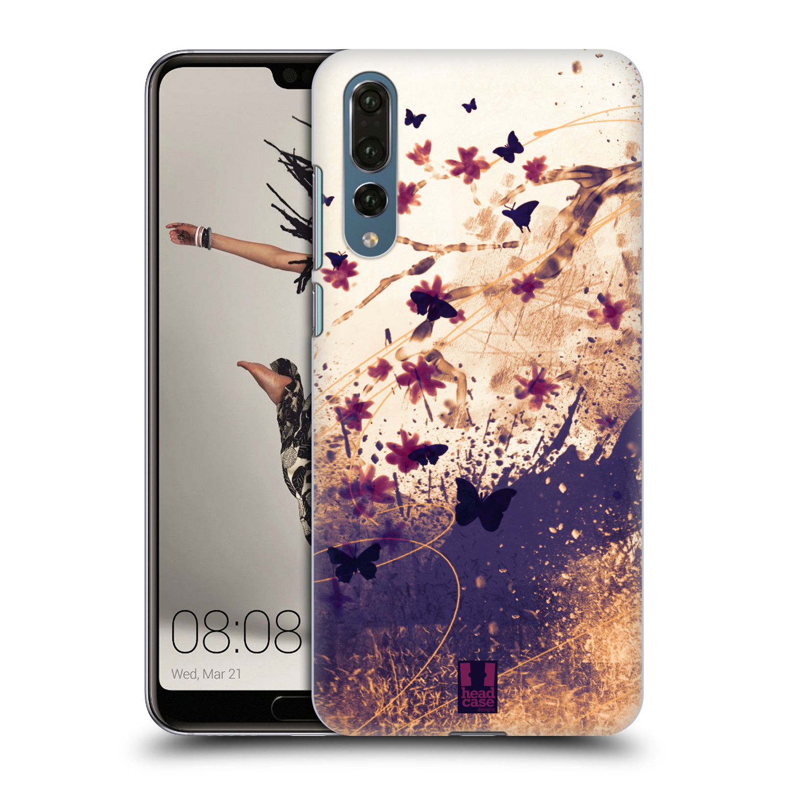 Zadní obal pro mobil Huawei P20 PRO - HEAD CASE - Barevné květy a motýlci