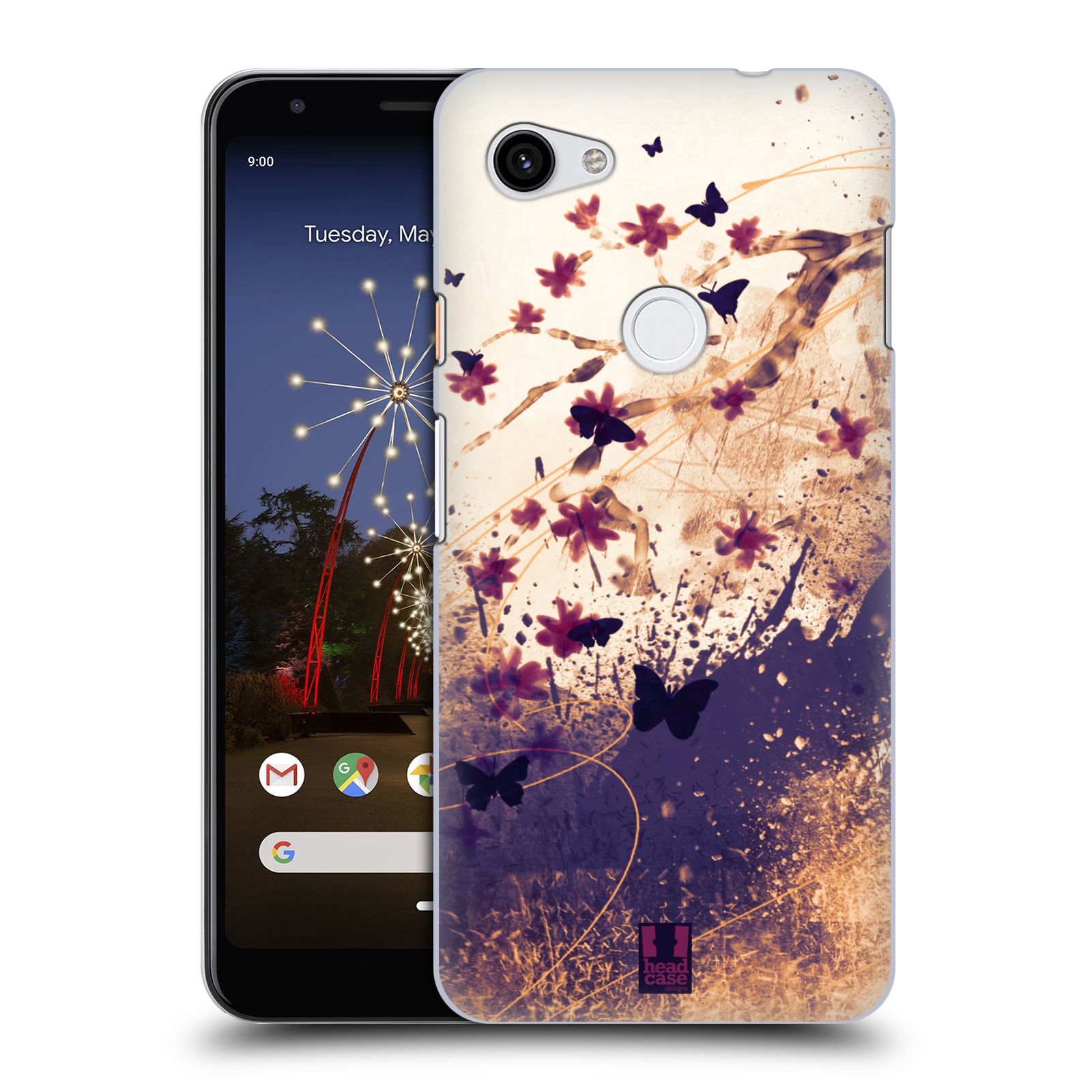 Zadní obal pro mobil Google Pixel 3a XL - HEAD CASE - Barevné květy a motýlci