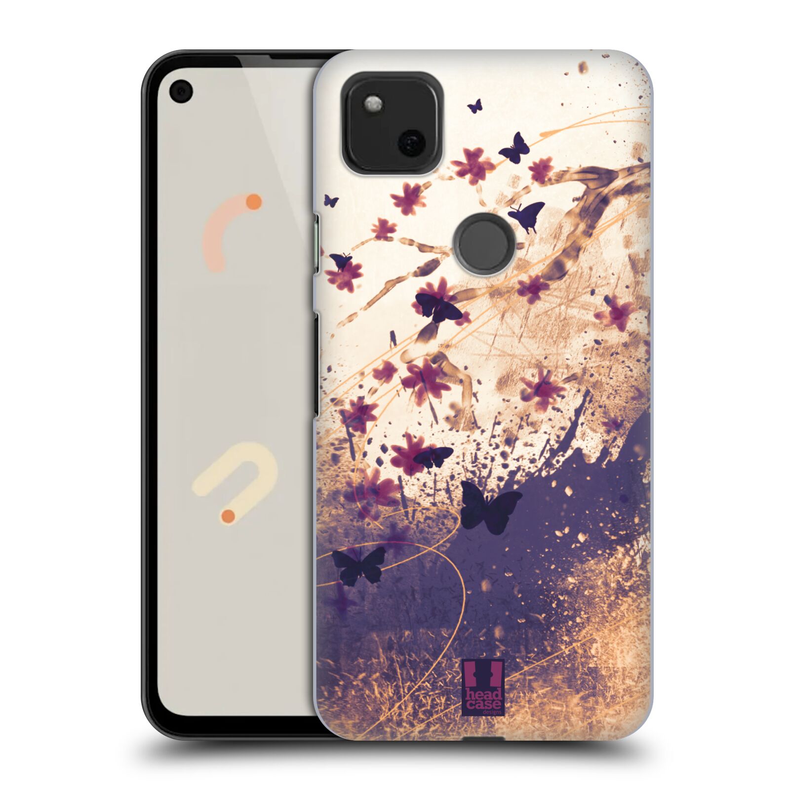 Zadní obal pro mobil Google Pixel 4a - HEAD CASE - Barevné květy a motýlci
