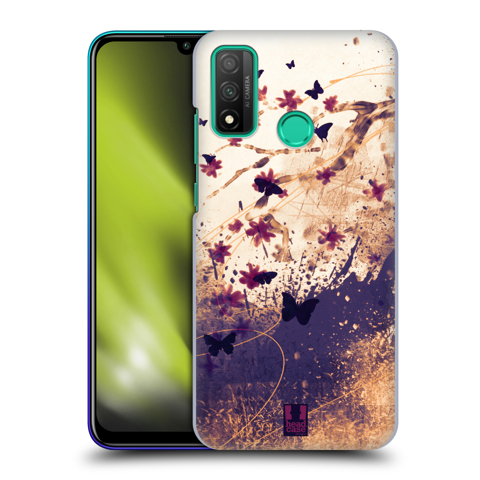 Zadní obal pro mobil Huawei P SMART 2020 - HEAD CASE - Barevné květy a motýlci