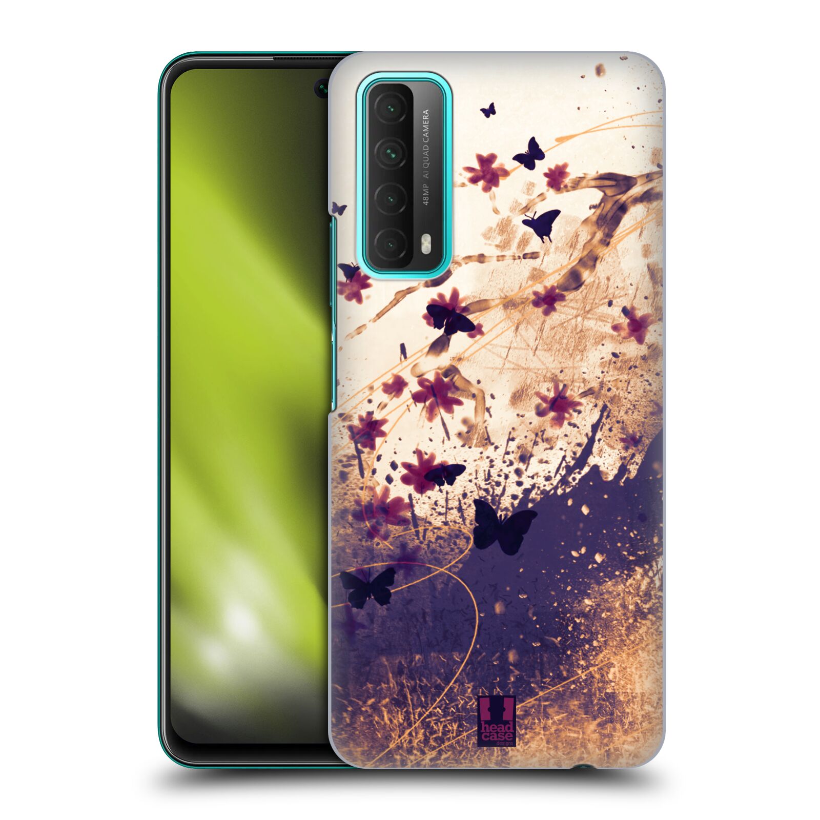 Zadní obal pro mobil Huawei P SMART 2021 - HEAD CASE - Barevné květy a motýlci