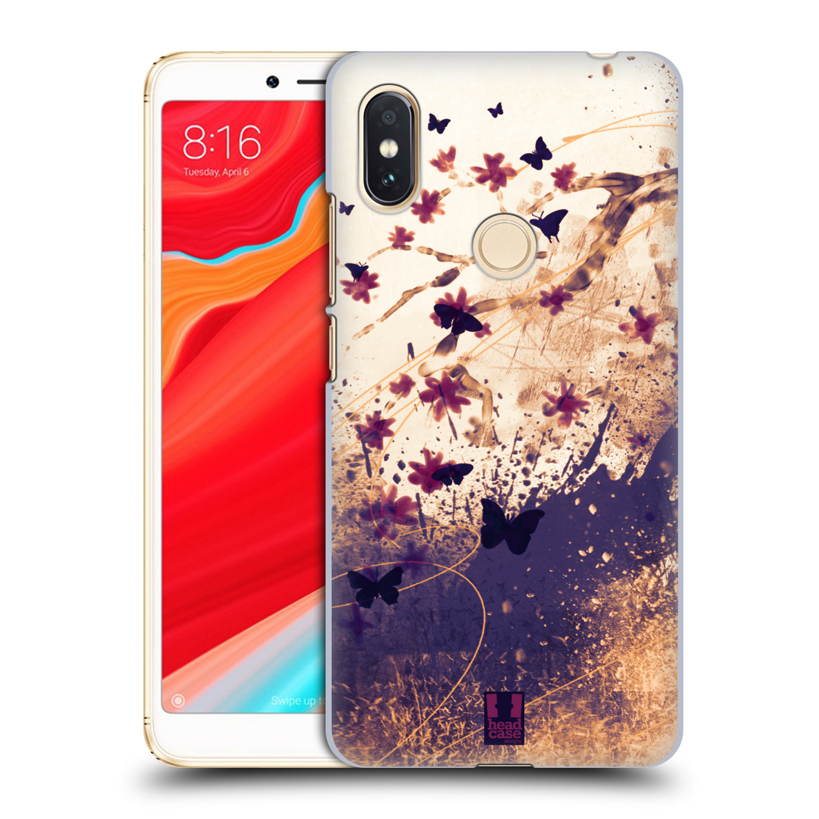 HEAD CASE plastový obal na mobil Xiaomi Redmi S2 vzor Kreslené barevné květiny KVĚTY A MOTÝLCI