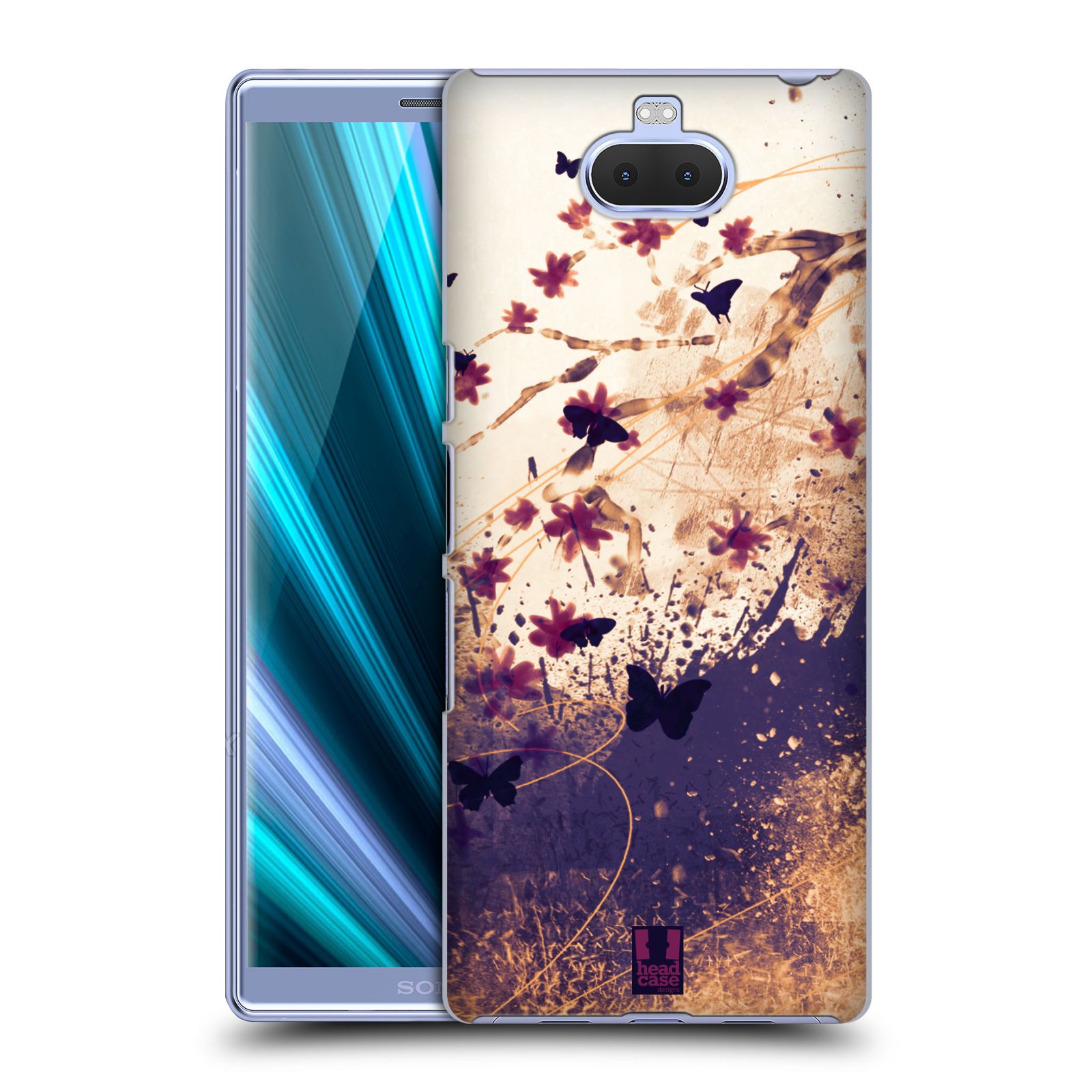 Zadní obal pro mobil Sony Xperia 10 ULTRA - HEAD CASE - Barevné květy a motýlci