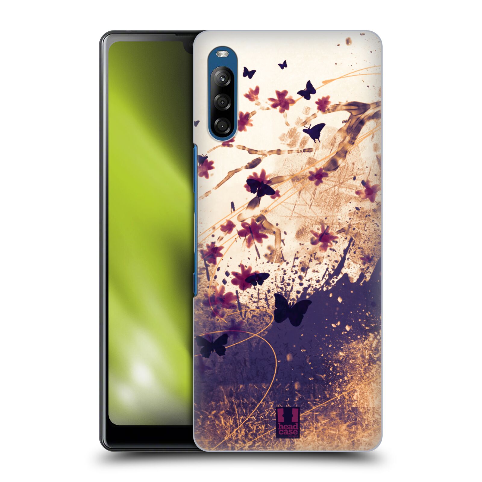Zadní obal pro mobil Sony Xperia L4 - HEAD CASE - Barevné květy a motýlci