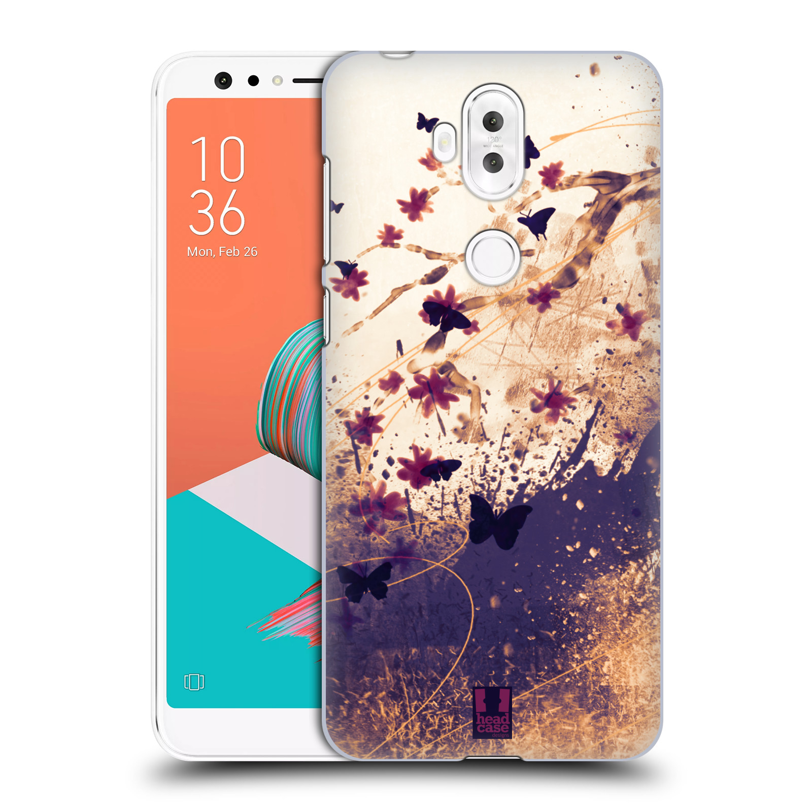Zadní obal pro mobil Asus Zenfone 5 Lite ZC600KL - HEAD CASE - Barevné květy a motýlci