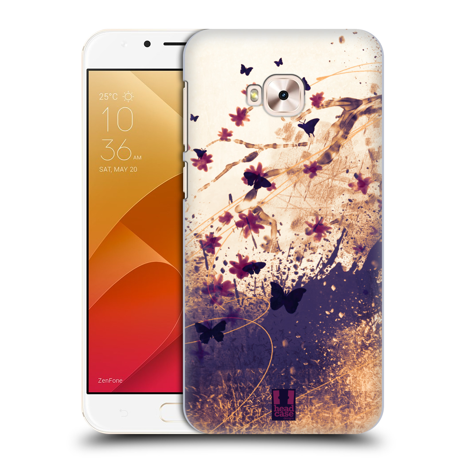 Zadní obal pro mobil Asus Zenfone 4 Selfie Pro ZD552KL - HEAD CASE - Barevné květy a motýlci