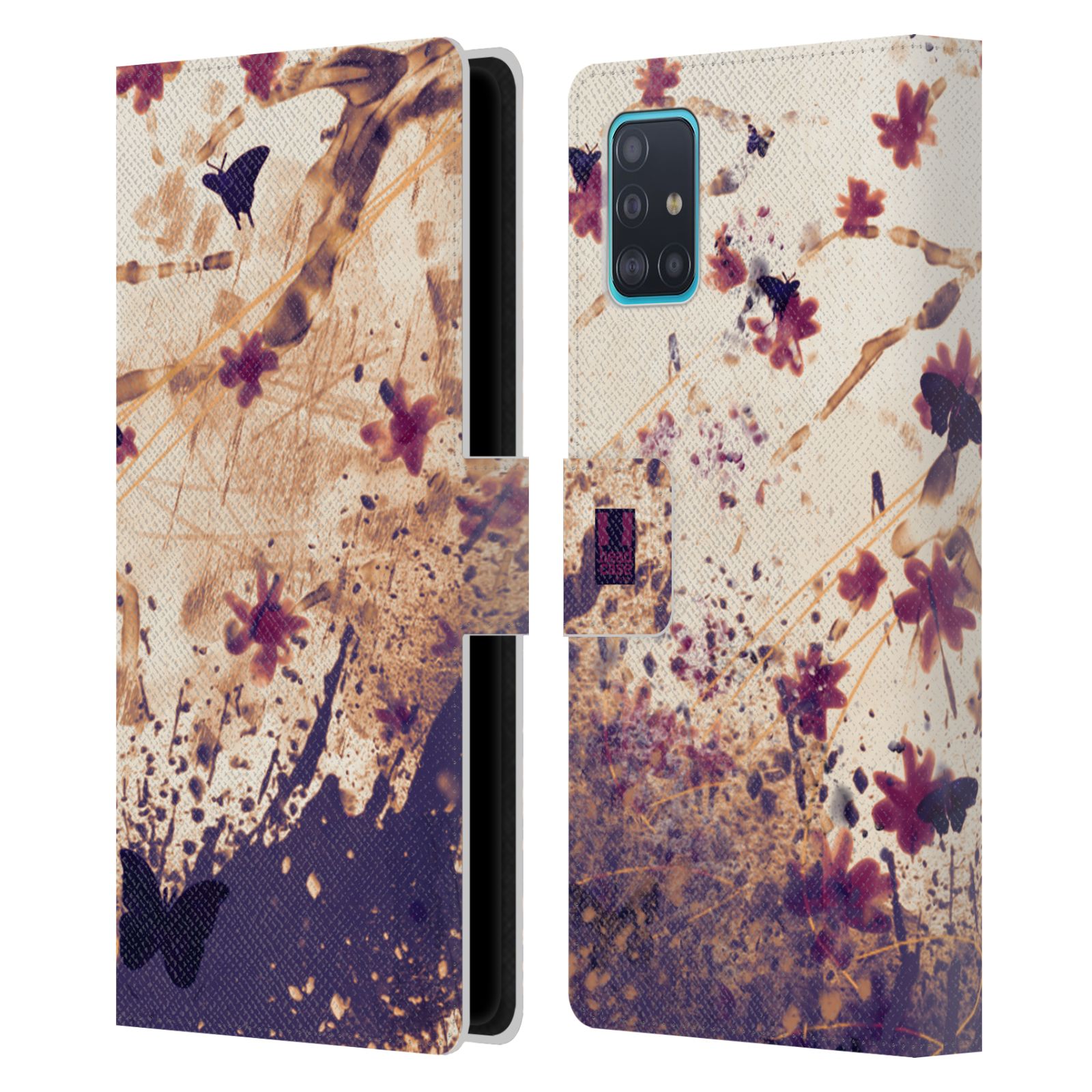 Pouzdro na mobil Samsung Galaxy A51 (A515F) barevná malba květy a motýlci