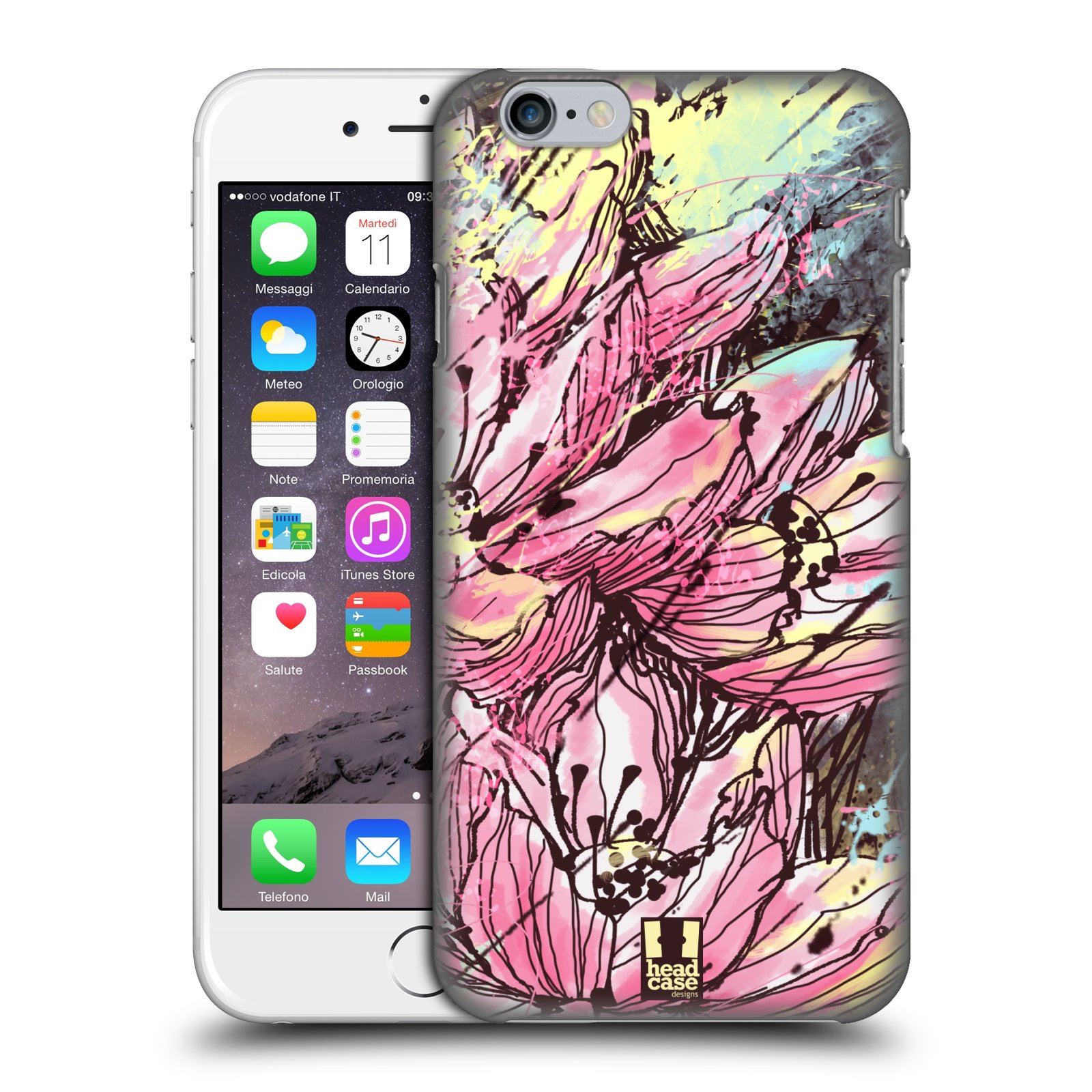 Plastové pouzdro pro mobil Apple Iphone 6/6S vzor Kreslené barevné květiny RŮŽOVÁ HANAKOTOBA