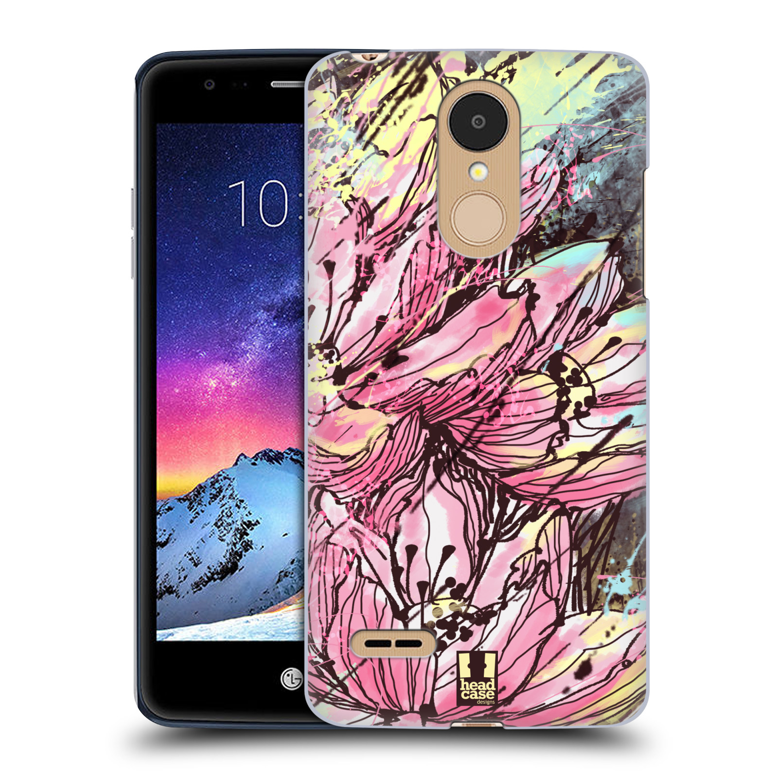 HEAD CASE plastový obal na mobil LG K9 / K8 2018 vzor Kreslené barevné květiny RŮŽOVÁ HANAKOTOBA