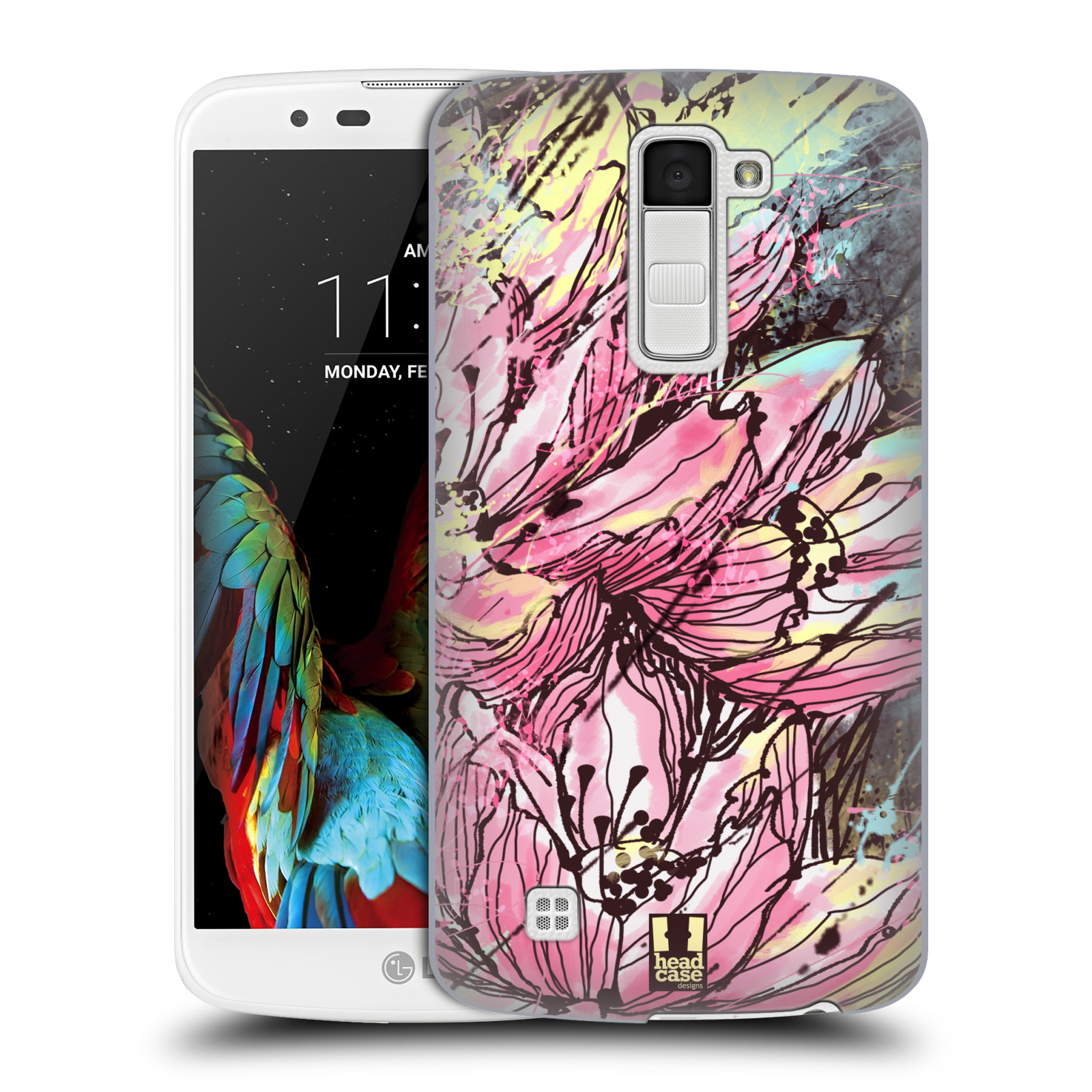 HEAD CASE plastový obal na mobil LG K10 vzor Kreslené barevné květiny RŮŽOVÁ HANAKOTOBA