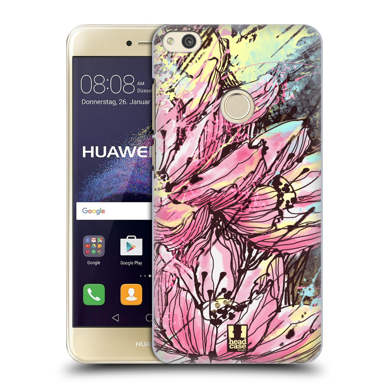 Suncase Custodia In Pelle Per Huawei P8 Lite / P9 Lite / P9 – Con Cover In Silicone E Pellicola In Vetro Temperato