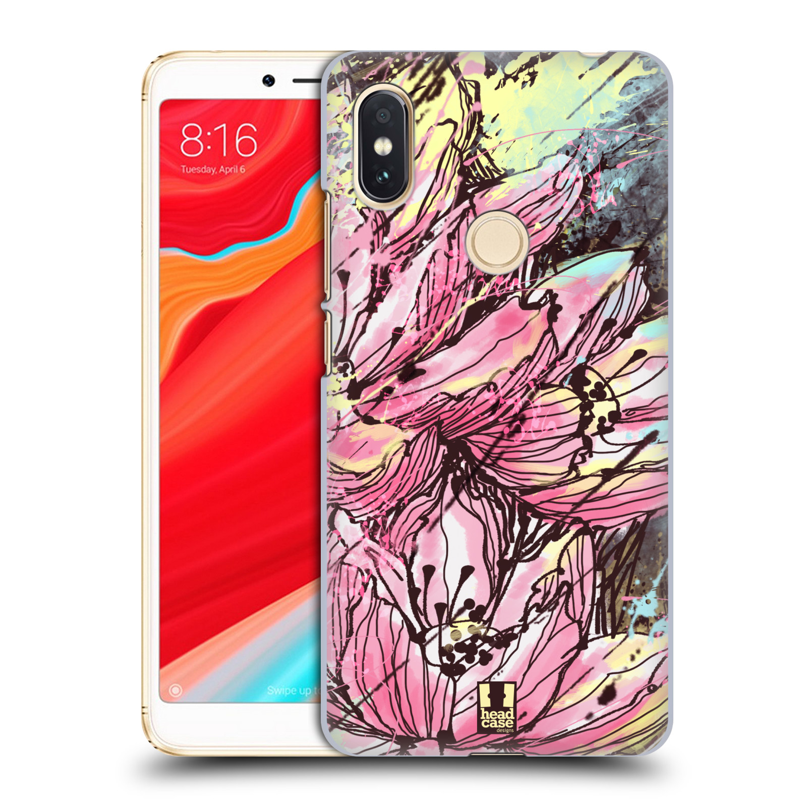 HEAD CASE plastový obal na mobil Xiaomi Redmi S2 vzor Kreslené barevné květiny RŮŽOVÁ HANAKOTOBA