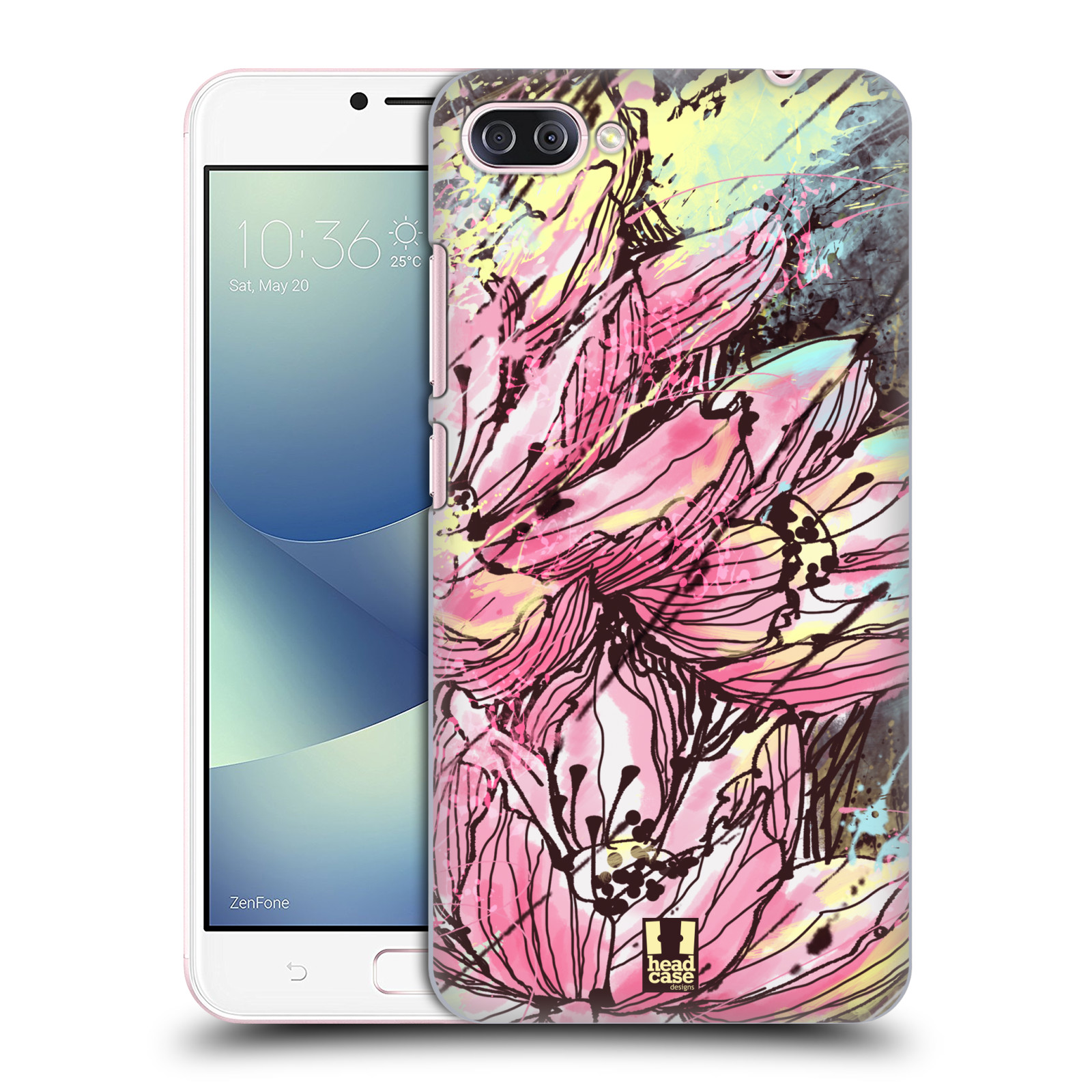 HEAD CASE plastový obal na mobil Asus Zenfone 4 MAX ZC554KL vzor Kreslené barevné květiny RŮŽOVÁ HANAKOTOBA
