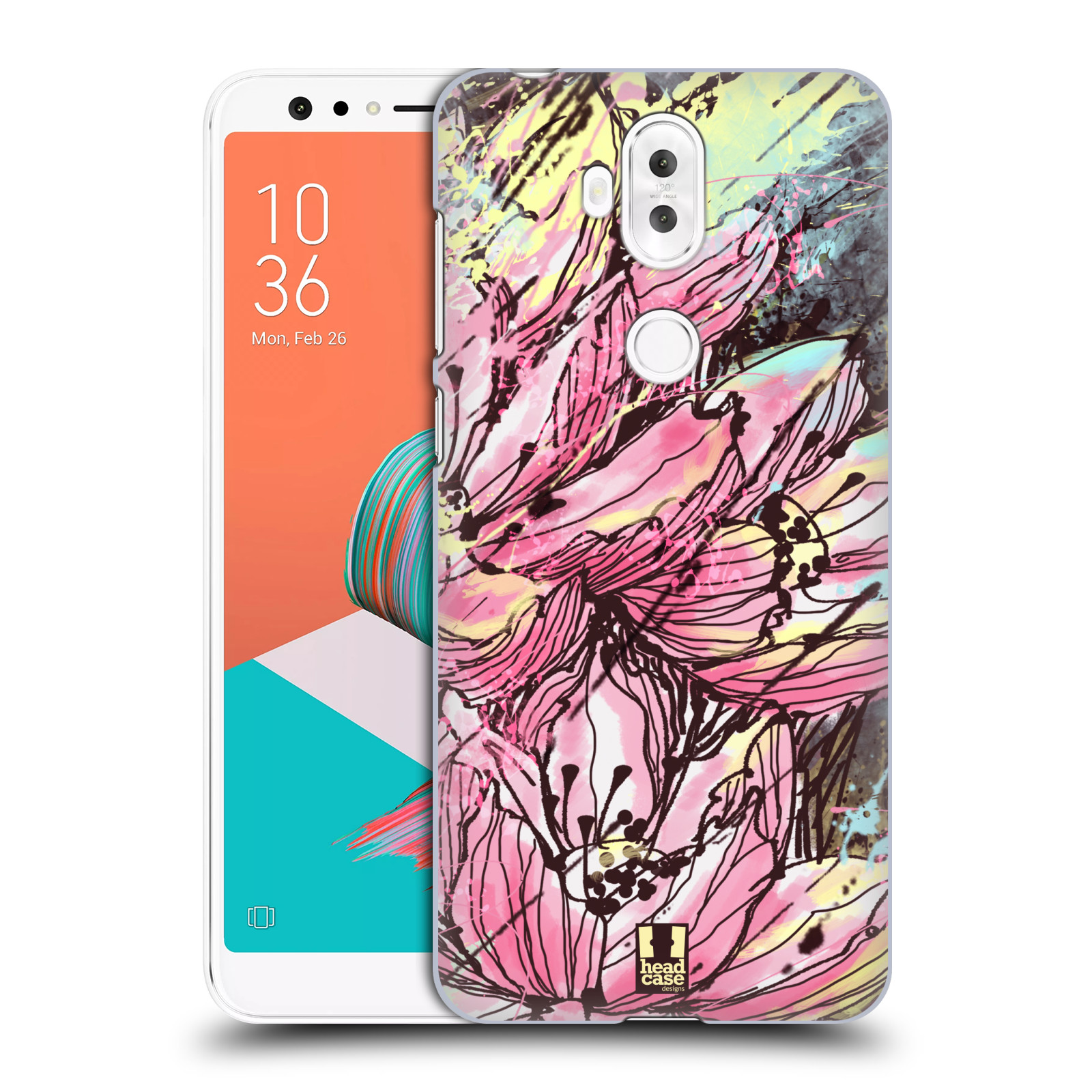 HEAD CASE plastový obal na mobil Asus Zenfone 5 LITE ZC600KL vzor Kreslené barevné květiny RŮŽOVÁ HANAKOTOBA