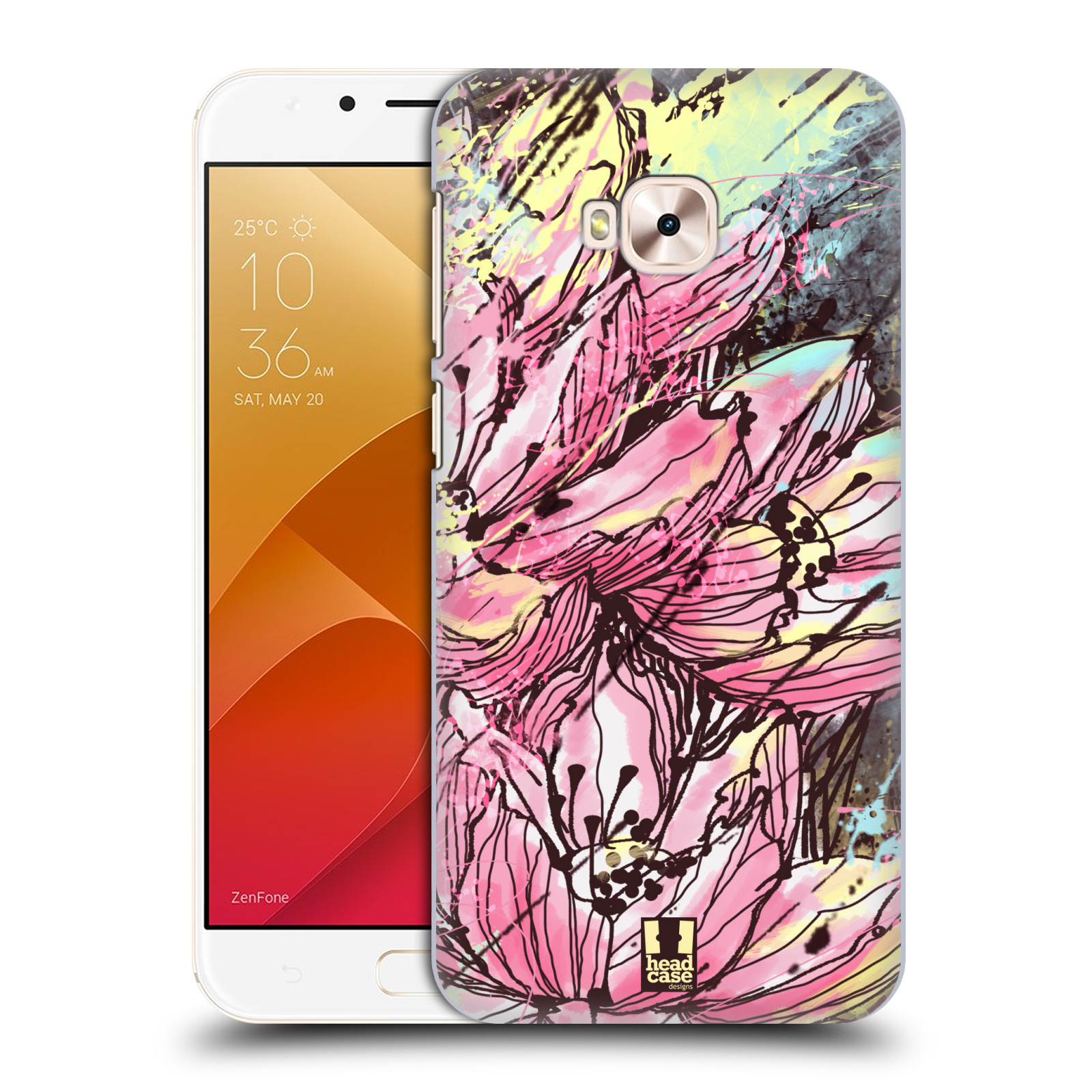 HEAD CASE plastový obal na mobil Asus Zenfone 4 Selfie Pro ZD552KL vzor Kreslené barevné květiny RŮŽOVÁ HANAKOTOBA