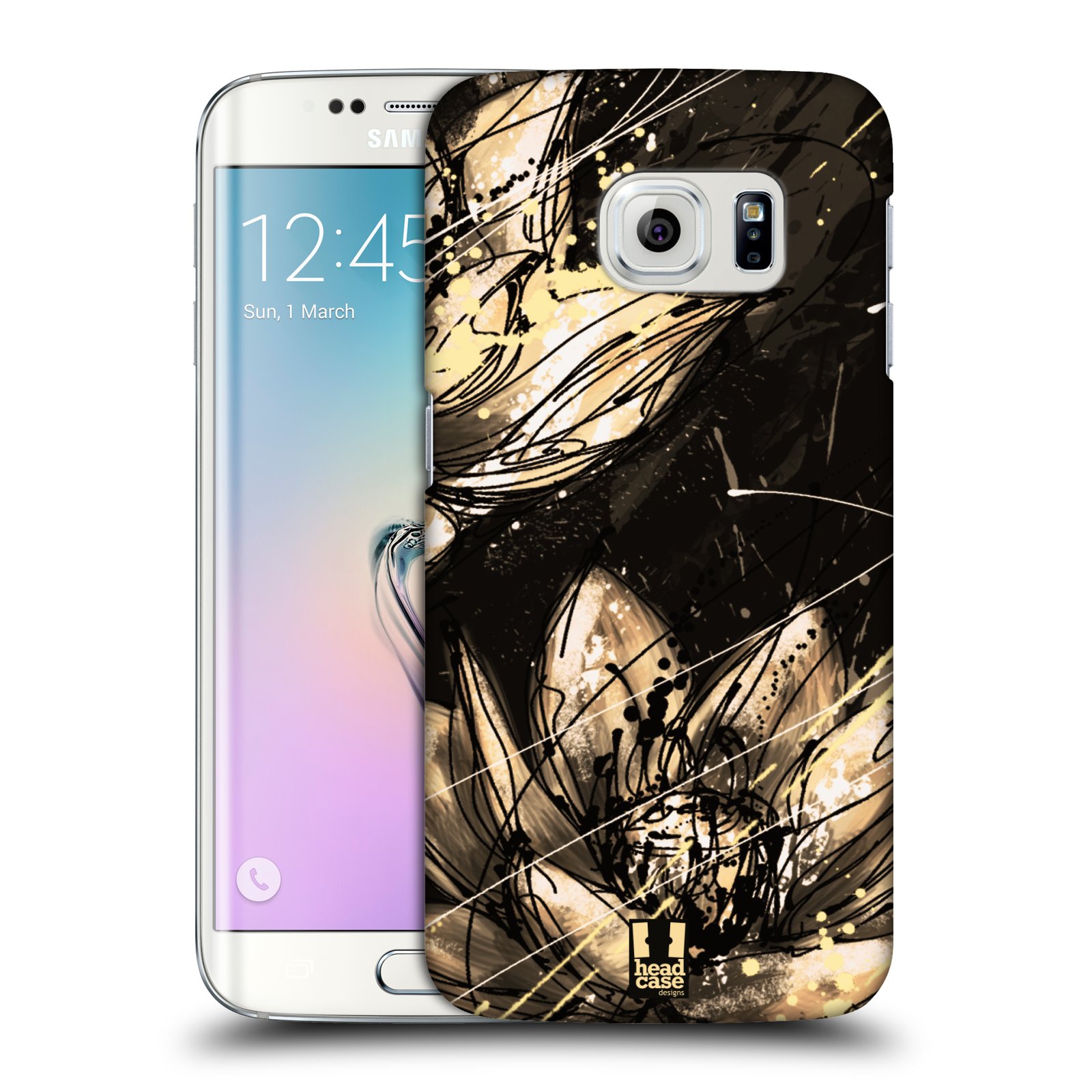 HEAD CASE plastový obal na mobil SAMSUNG Galaxy S6 EDGE (G9250, G925, G925F) vzor Kreslené barevné květiny LOTOSOVÝ KVĚT