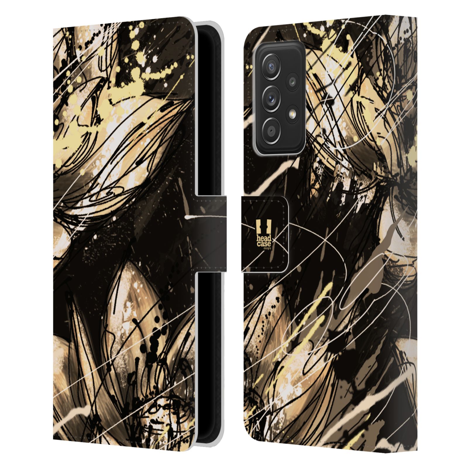 Pouzdro HEAD CASE na mobil Samsung Galaxy A52 / A52 5G / A52s 5G barevná malba květy lotos