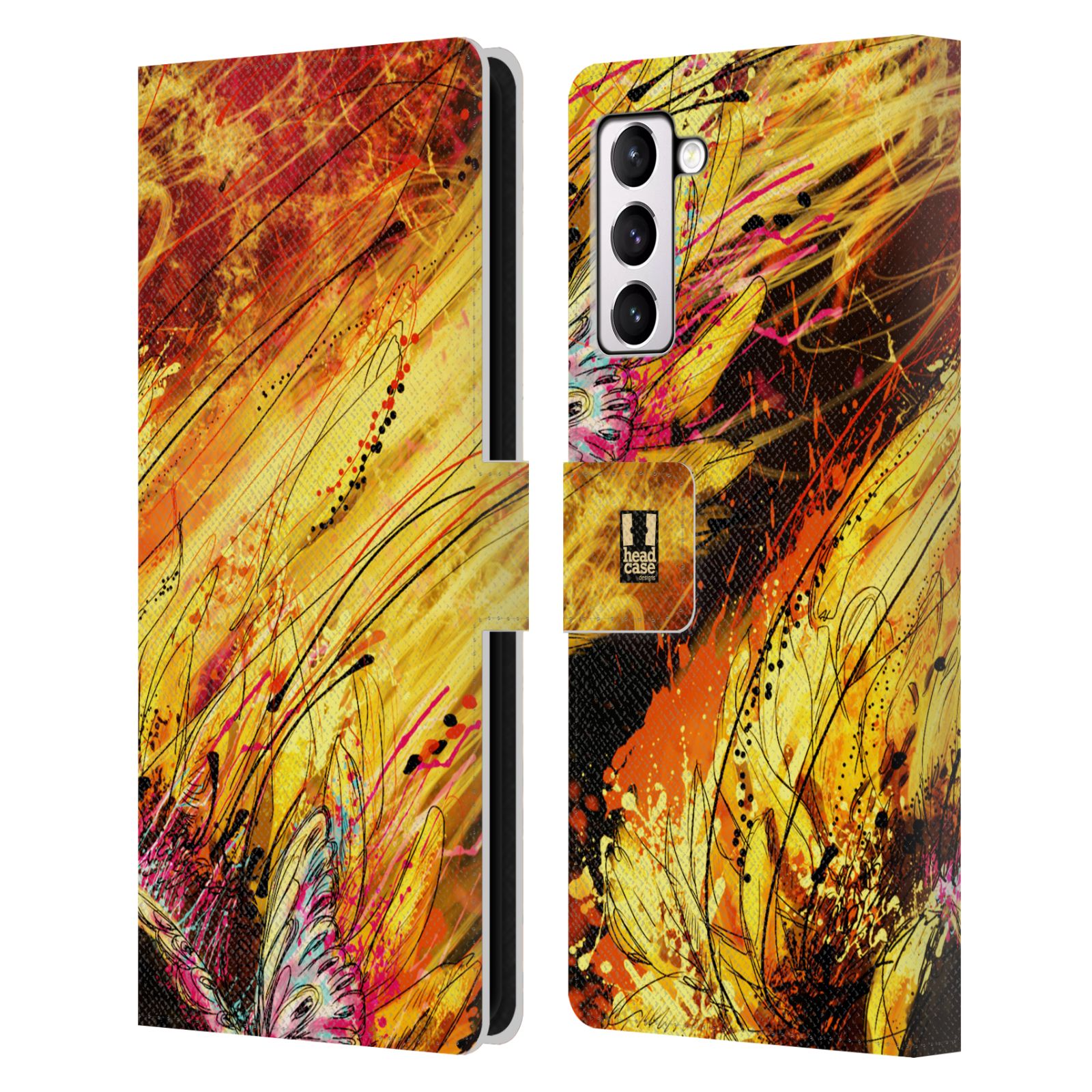 Pouzdro HEAD CASE na mobil Samsung Galaxy S21+ 5G / S21 PLUS 5G barevná malba květy slunečnice žlutá