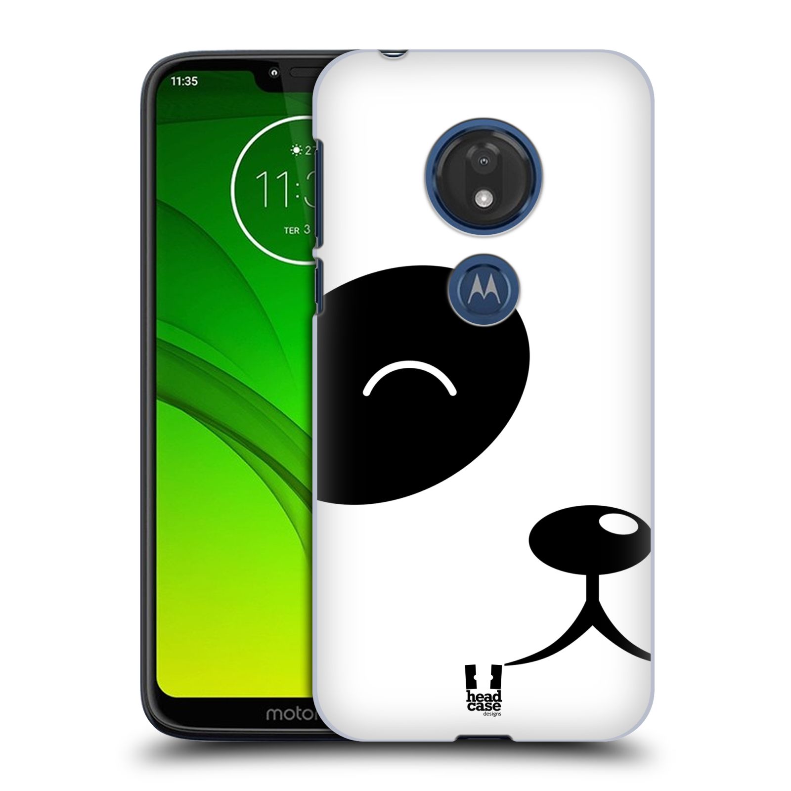 Pouzdro na mobil Motorola Moto G7 Play vzor Celá tvář zvíře kreslený portrét medvídek panda