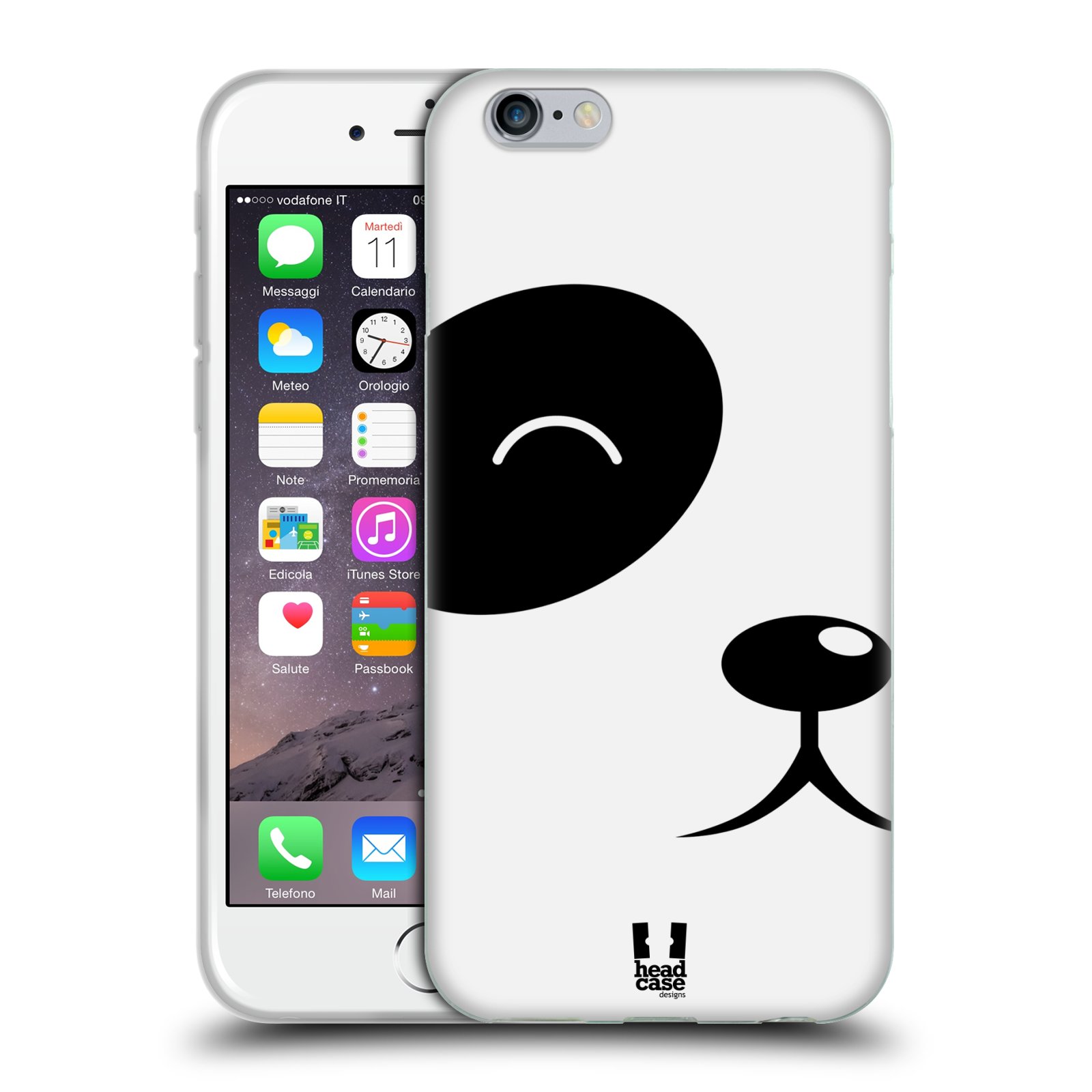 HEAD CASE silikonový obal na mobil Apple Iphone 6/6S vzor Celá tvář zvíře kreslený portrét medvídek panda